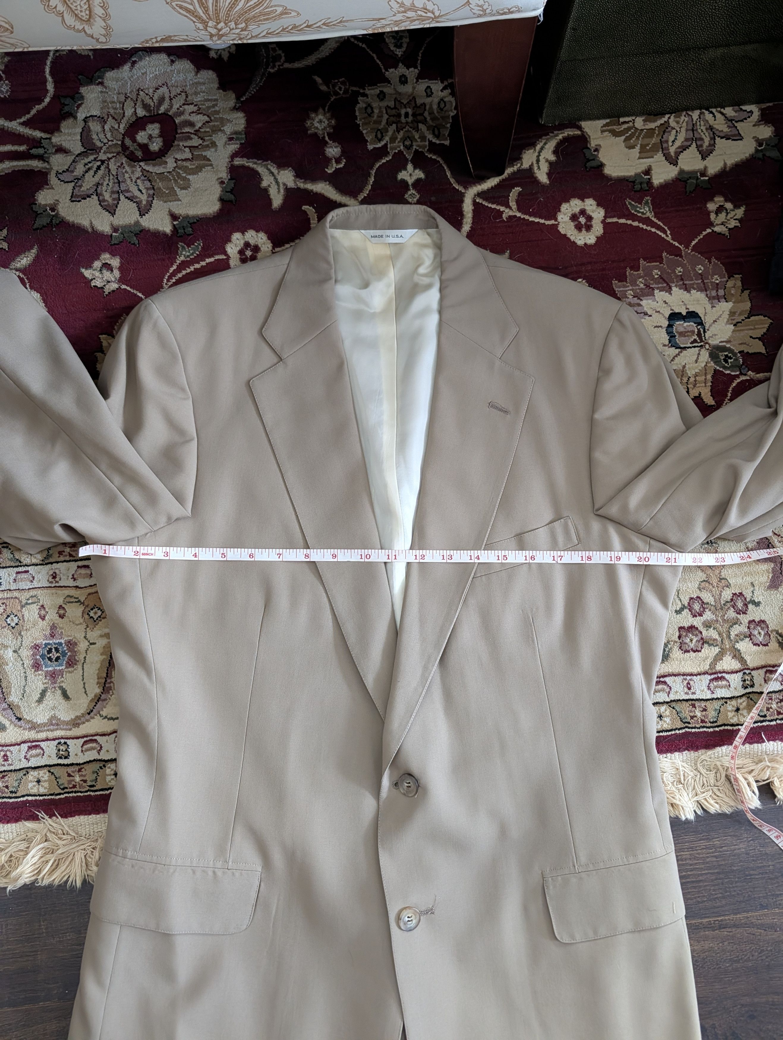 Kilgour KF&S Bespoke Khaki 2pc Suit MiUSA - Jacket & Trousers Size 40L - 13 Thumbnail