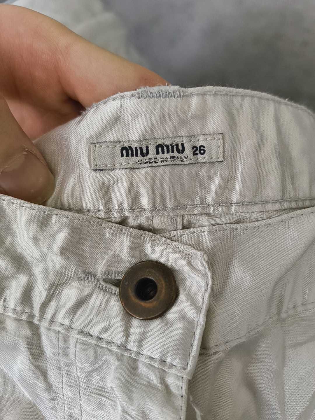 Miu Miu Vintage Miu Miu White Shiny Trousers Size 26" / US 2 / IT 38 - 3 Thumbnail