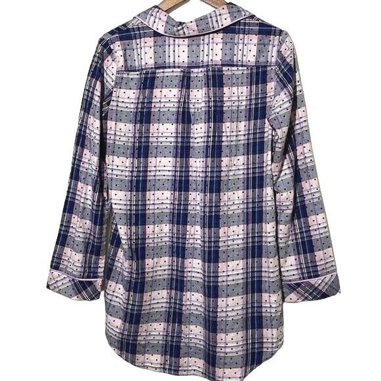 Victoria's Secret Victoria's Secret NightShirt Womens Small Plaid Button Front Size ONE SIZE - 2 Thumbnail