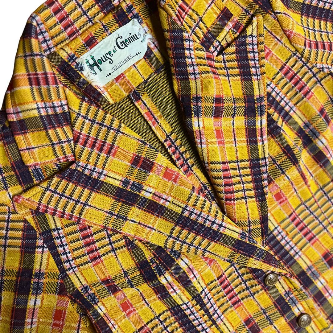 Vintage Rare House of Genius Coutuier Vintage Plaid Blazer Size S / US 4 / IT 40 - 5 Thumbnail