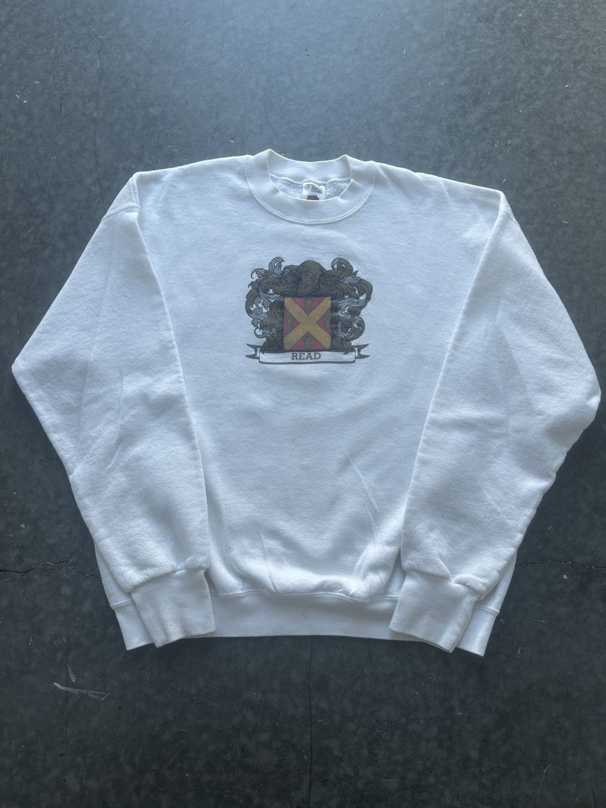 Fruit Of The Loom × Vintage Vintage 90s Read Knight Sweatshirt Size US L / EU 52-54 / 3 - 1 Thumbnail