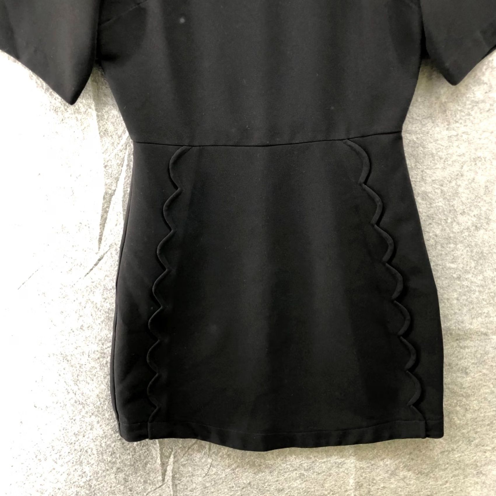 Topshop TopShop Tall Black Mini Dress Size 6 Tall Short Sleeve A-Line Formal Party Size 28" / US 6 / IT 42 - 4 Thumbnail