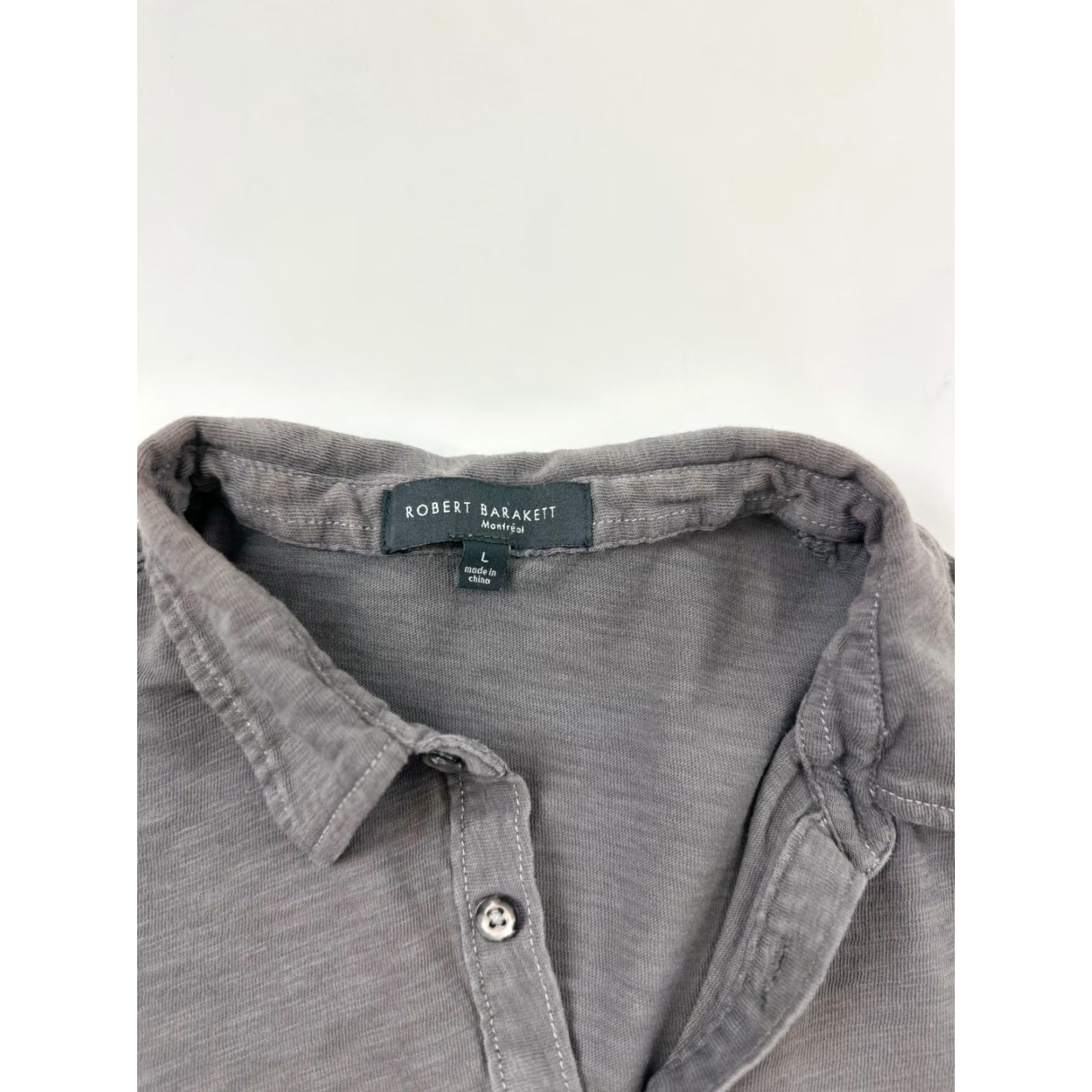 Vintage Robert Barakett Polo Shirt Mens Large Gray Golf Performance Short Sleeve Popover Size US L / EU 52-54 / 3 - 2 Thumbnail