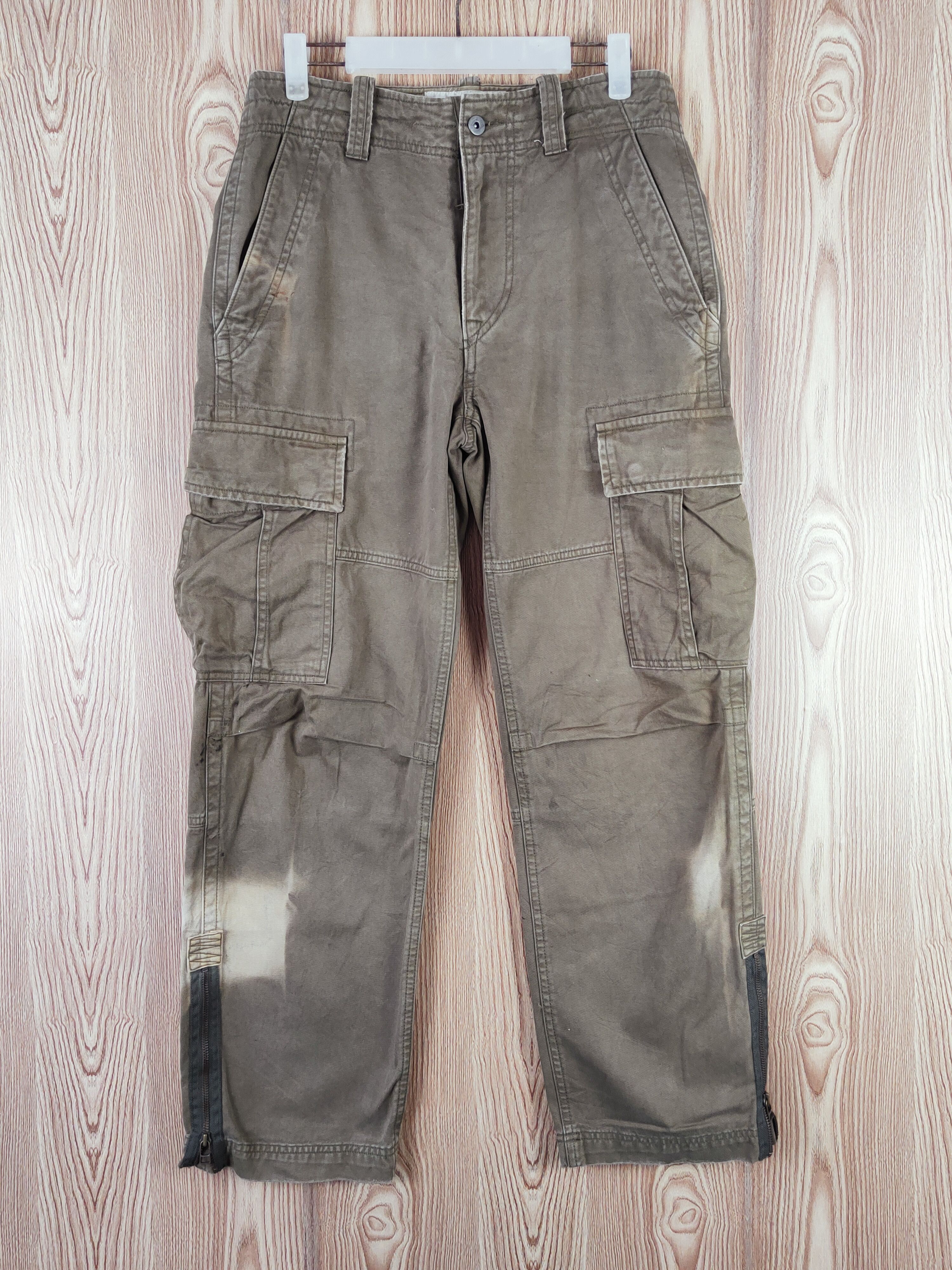 Japanese Brand Alphasophy Classic Olive Faded Multipocket Cargo Pants #W095 Size US 30 / EU 46 - 1 Thumbnail