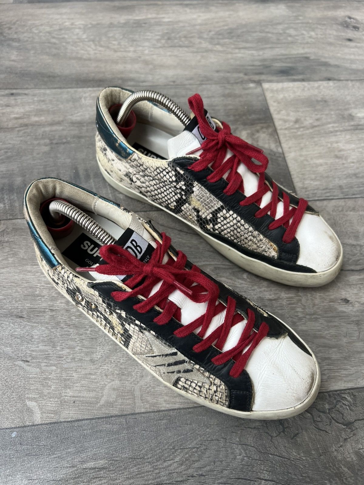 Golden Goose Leather Animal Print Shoes in Grey, Men's (Size 8)