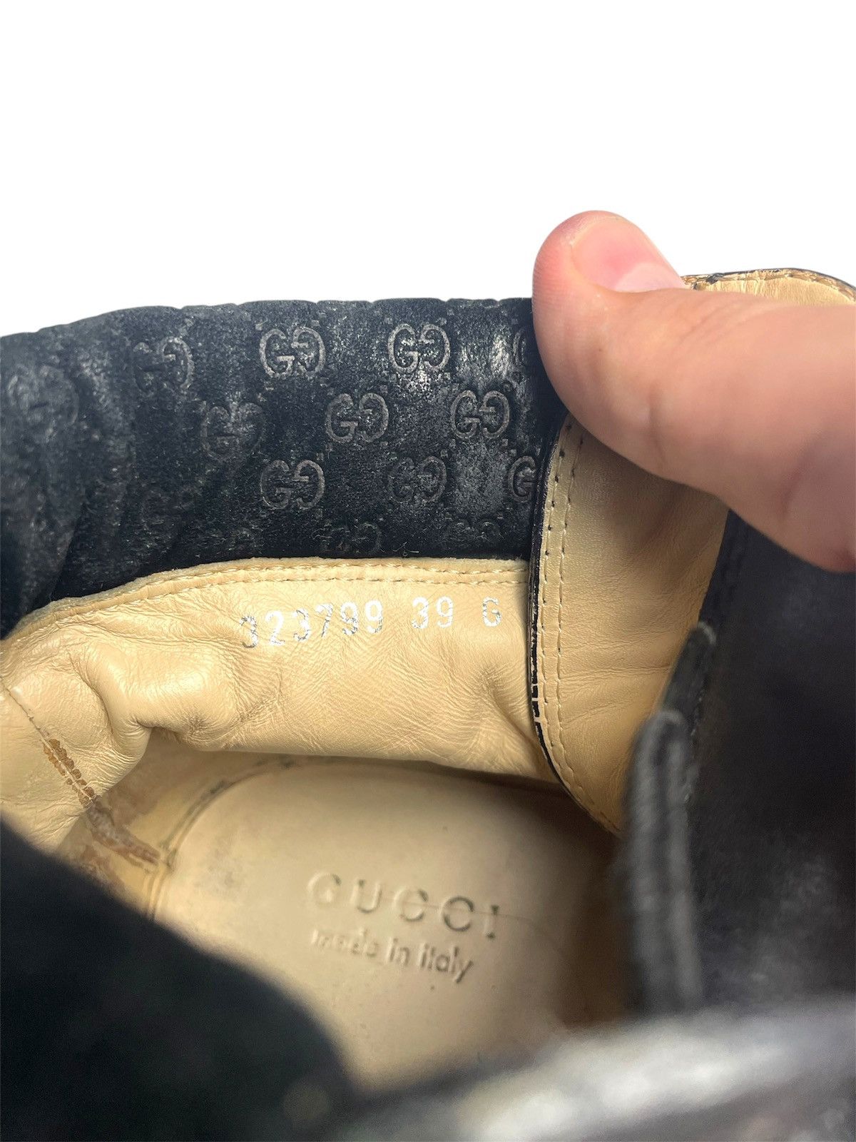 Designer × Gucci GUCCI lace up leather black boots monogram 39 Size US 8 / IT 38 - 9 Thumbnail