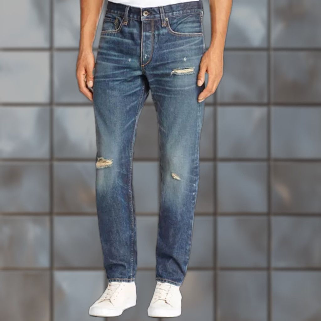 Rag & Bone rag & bone New York Jeans Slim Fit 32 Blue Men Denim Zeitgeist Distressed 2 Slim Leg 32 Inseam Size US 32 / EU 48 - 1 Thumbnail