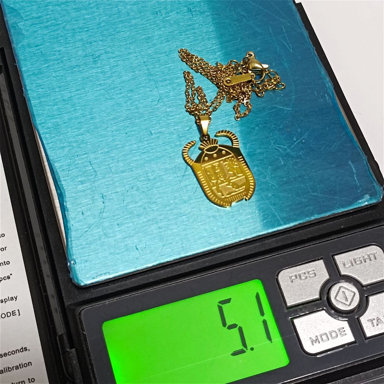 Other Gold-plated scarab pendant hieroglyphs Egyptian style Size ONE SIZE - 7 Thumbnail
