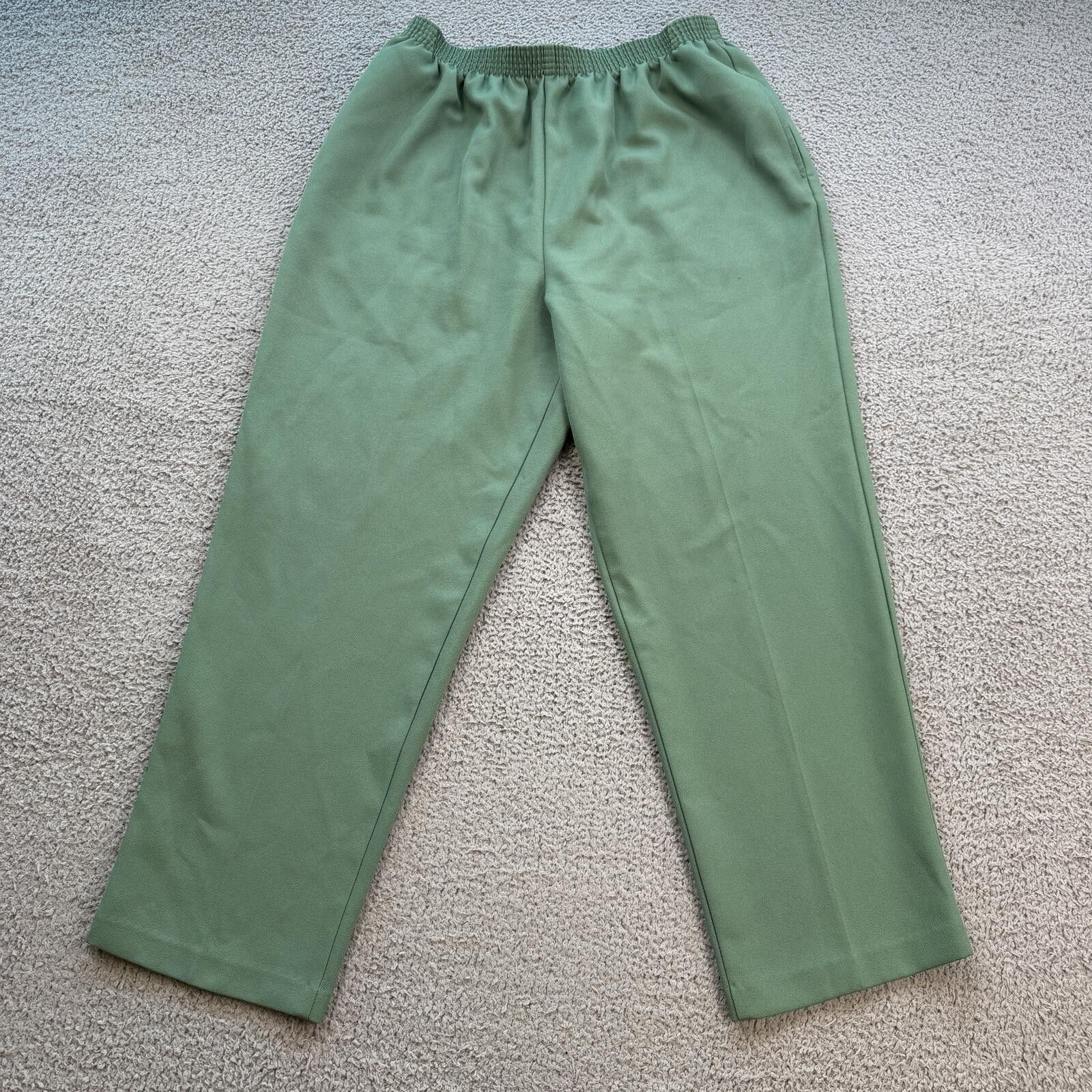 Other Vintage BonWorth Green Elastic Waist Petite Pants Womens L Size 36" / US 14 / IT 50 - 1 Thumbnail