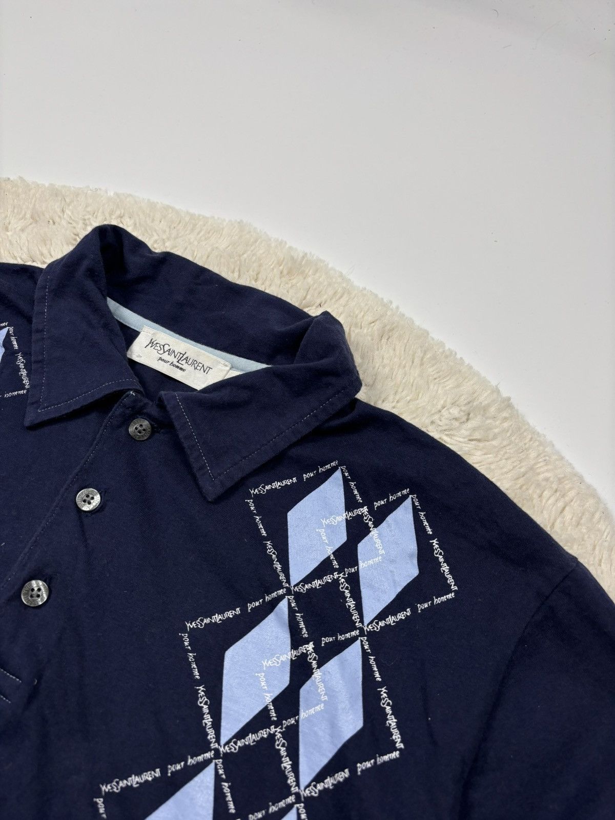 Yves Saint Laurent Yves Saint Laurent Vintage Monogram Polo Shirt YSL Rare Size US M / EU 48-50 / 2 - 4 Thumbnail