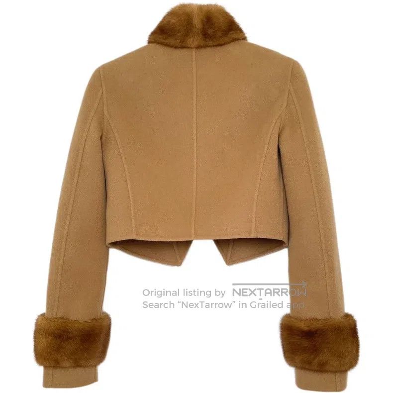 Fendi Fendi Beige Water Mink Goat Cashmere Women's Elegant Coat Size 4XL / US 24-26 - 2 Thumbnail
