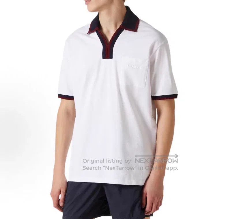 Gucci Gucci White logo letter cotton lapel short-sleeved polo sh Size US M / EU 48-50 / 2 - 8 Thumbnail