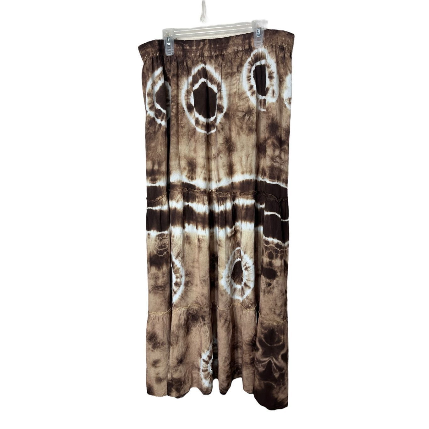 Other Magic Brown Tie Dye Tiered Maxi Skirt Size XL Size 32" / US 10 / IT 46 - 6 Thumbnail