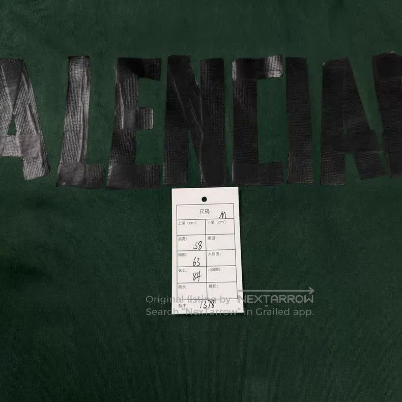 Balenciaga Balenciaga Black tape logo green short-sleeve Size US M / EU 48-50 / 2 - 6 Thumbnail