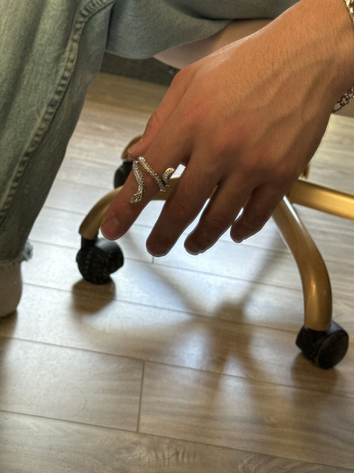 Jewelry × Vintage Sterling steel goth silver snake ring Size ONE SIZE - 4 Thumbnail