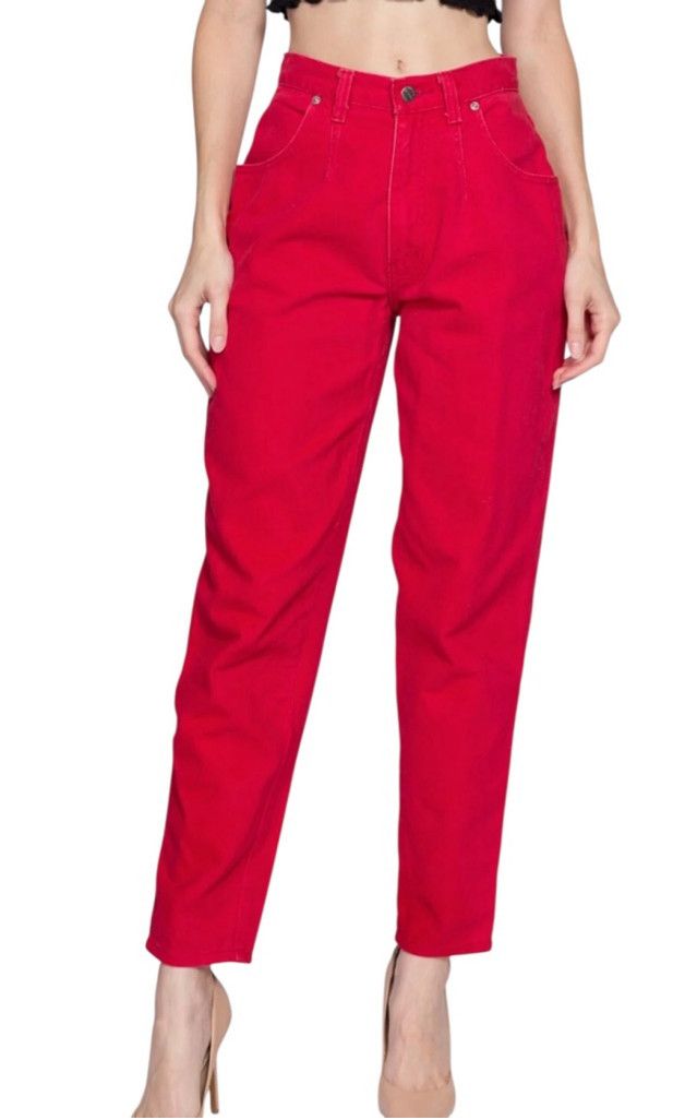 Ralph Lauren Lauren by Ralph Lauren Vintage Bold Red Mom Jeans Size 10 Size 32" / US 10 / IT 46 - 1 Thumbnail