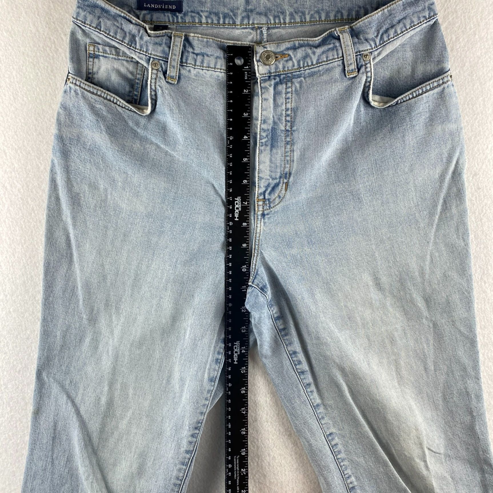 Lands' End Lands' End Jeans Womens 10 Bootcut Stretch Relaxed Distressed Light Wash Blue Jeans Size 32" / US 10 / IT 46 - 4 Thumbnail