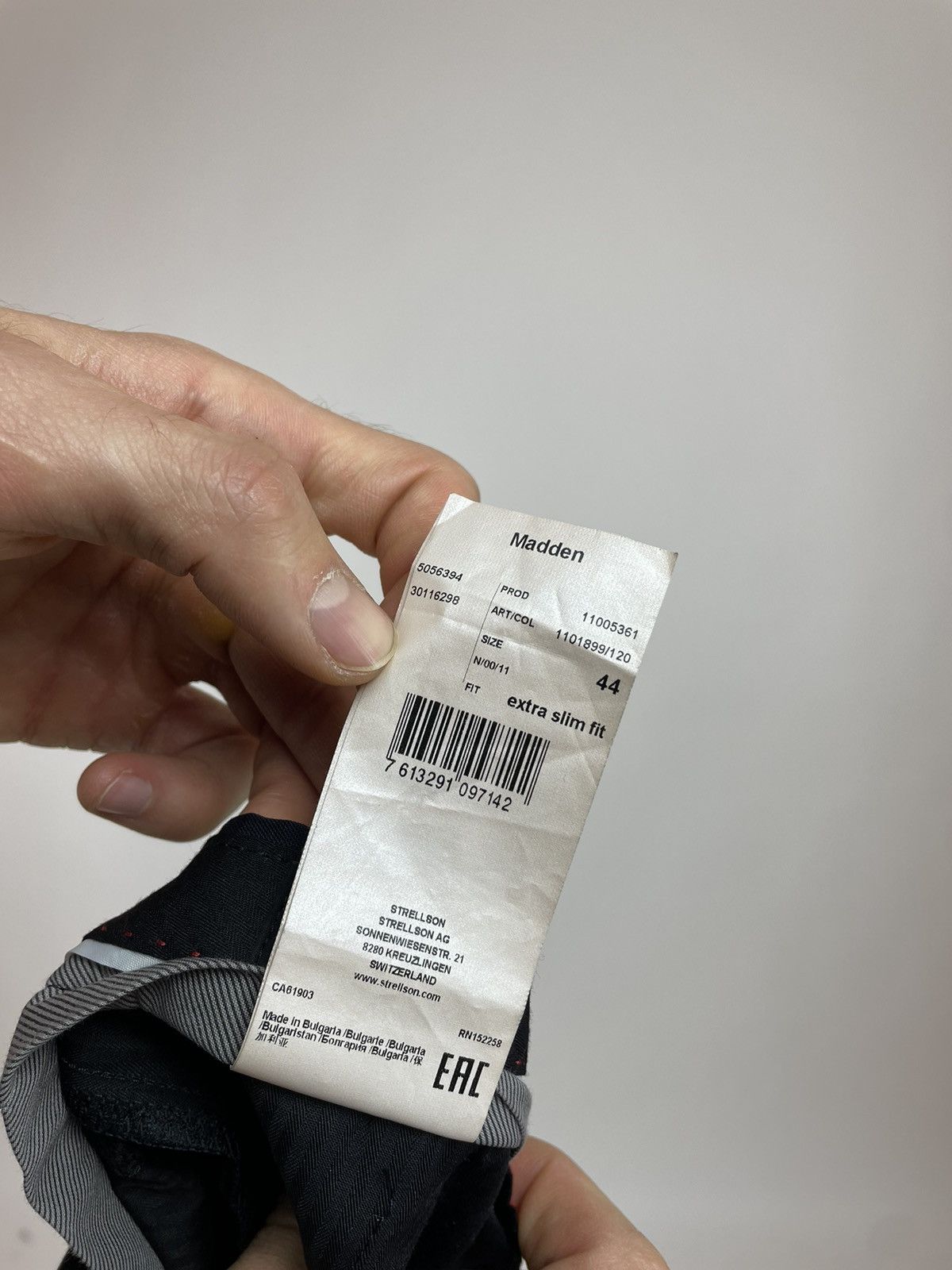 Strellson Strellson Black Wool Suit Extra Slim size 44 - Small Size 44S - 24 Thumbnail