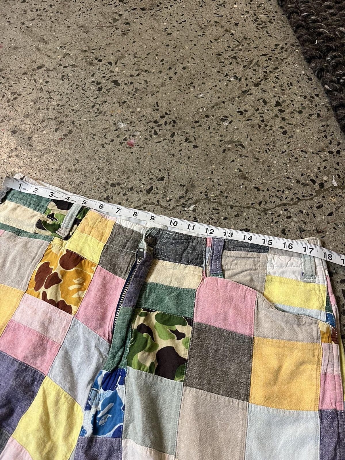 Bape Vintage Bape Linen Patchwork Shorts Size US 34 / EU 50 - 6 Thumbnail