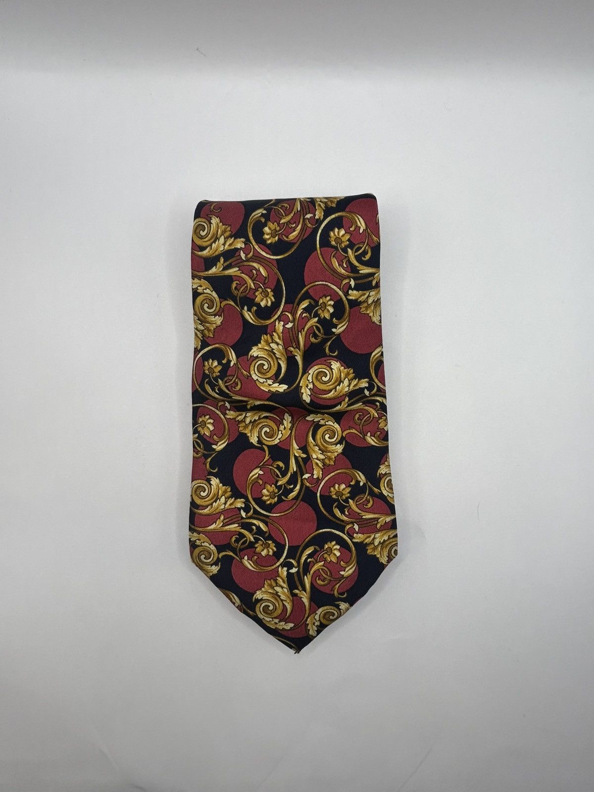 Christian Dior Monsieur Christian Dior Red & Gold Paisley Tie Size ONE SIZE - 4 Thumbnail