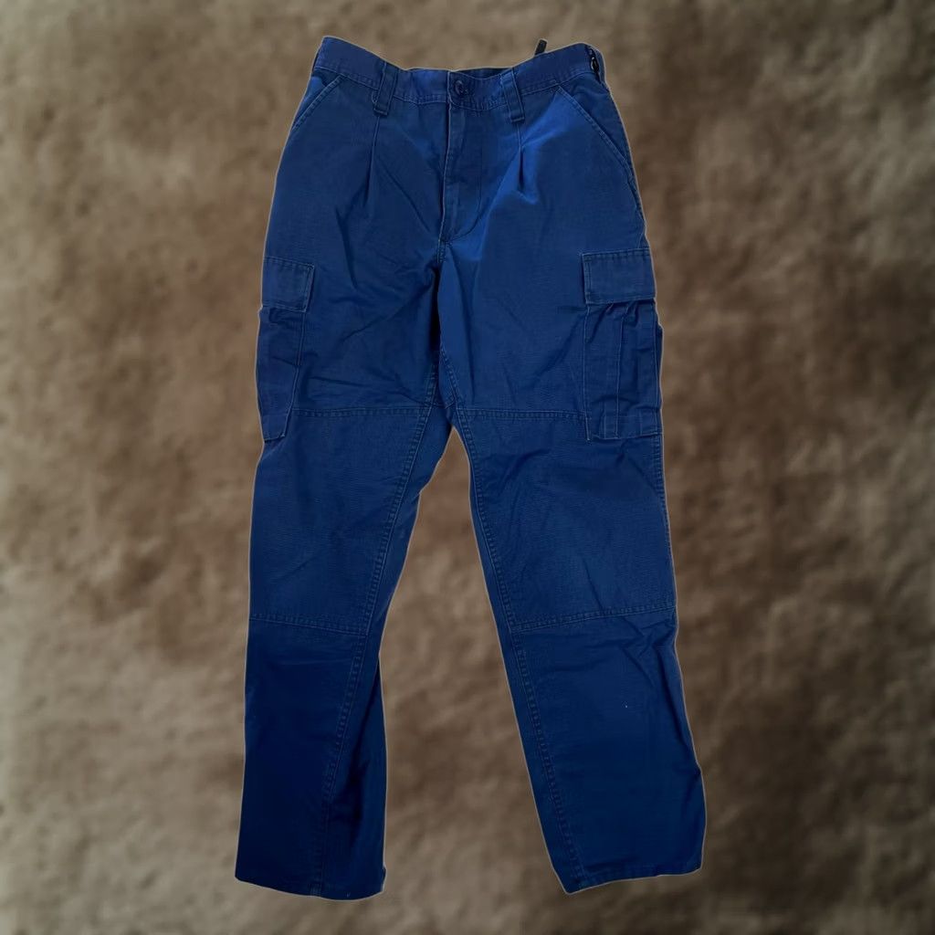 Vintage Excel Manufacturing Cargo Pants Mens Small Regular Blue ODU Workwear Uniform Pants Size US 29 - 1 Thumbnail