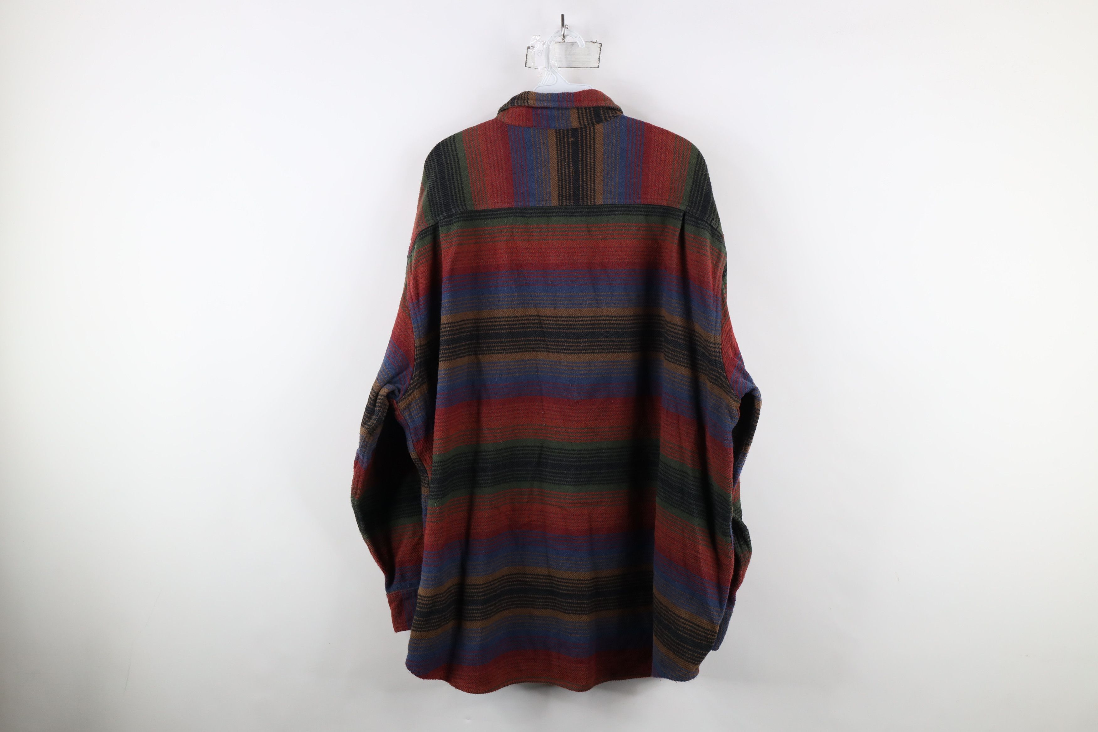 Vintage Vintage 90s Streetwear Rainbow Striped Flannel Button Shirt Size US XXL / EU 58 / 5 - 11 Thumbnail