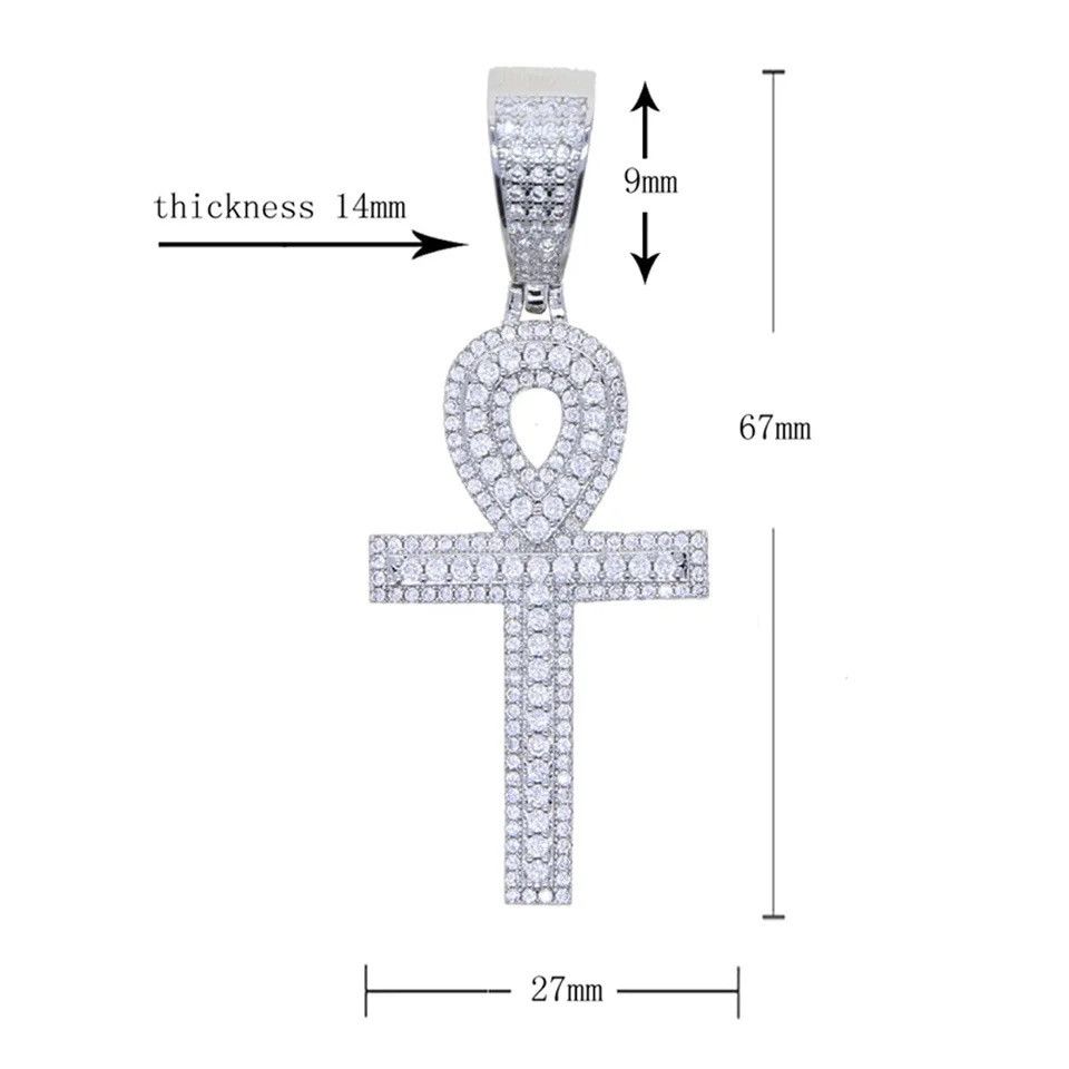 Jewelry Silver Diamond Cross Pendant Necklace Size ONE SIZE - 3 Thumbnail