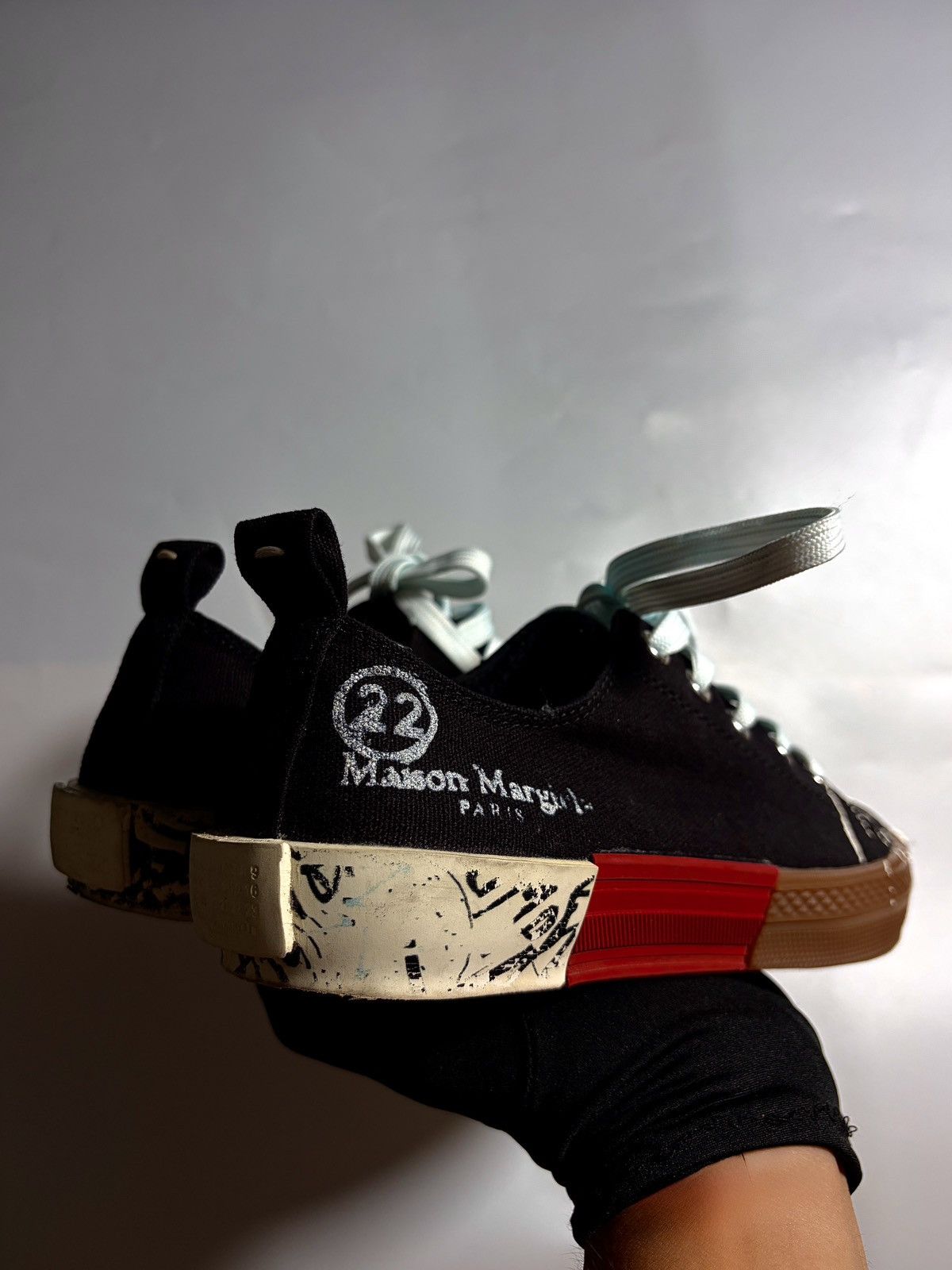 Maison Margiela M A I S O N M A R G I E L A paint splatted sneakers Size US 8 / IT 38 - 8 Thumbnail