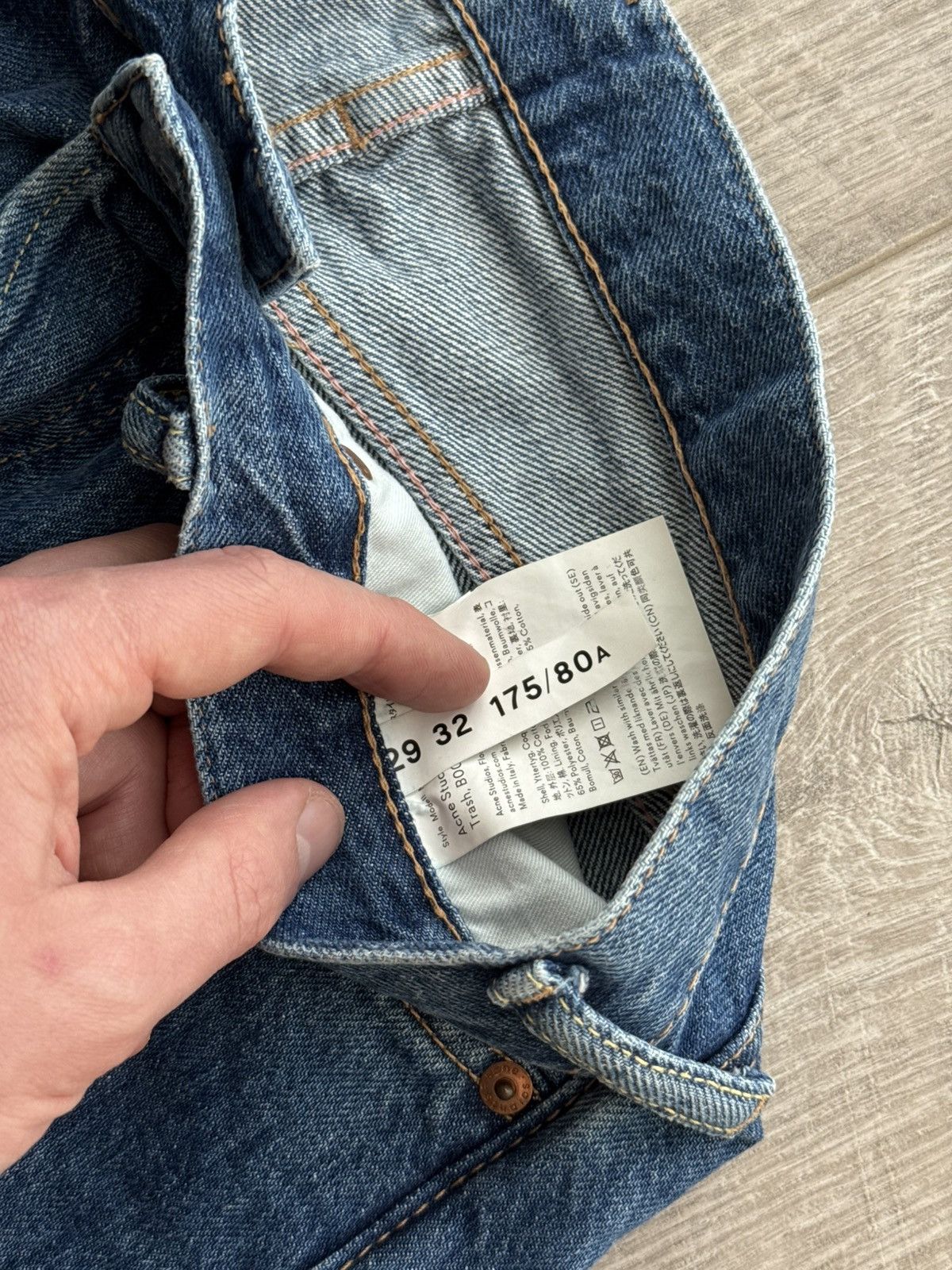 Acne Studios Acne Studios 1998 Dark Blue Trash B00021 29W 32L Size US 29 - 9 Thumbnail