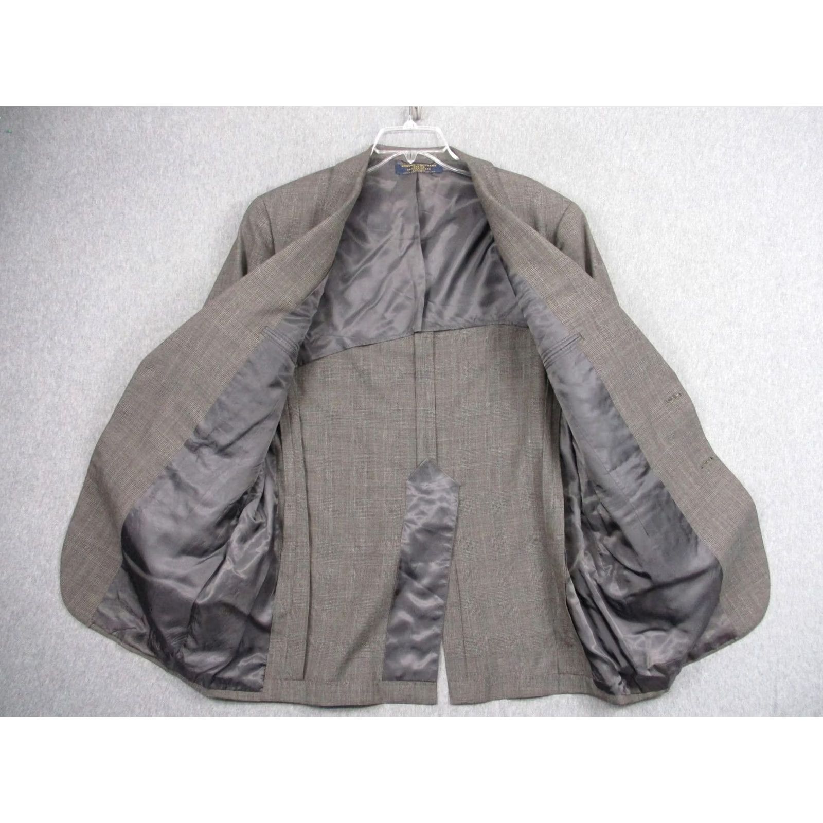 Brooks Brothers Brooks Brothers Jacket Mens 44 Brown Blazer 44R Plaid Blend Wool Sport Coat Size 44R - 5 Thumbnail