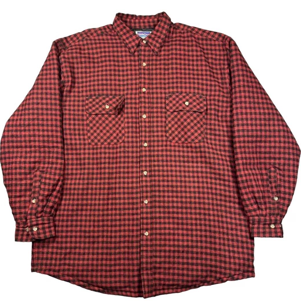 Vintage VINTAGE Northcrest Shacket Jacket Men's XLT Plaid 90s Barn Chore Quilted Lined Hiking Cotton Red Wind-Resistant Size US XL / EU 56 / 4 - 2 Thumbnail