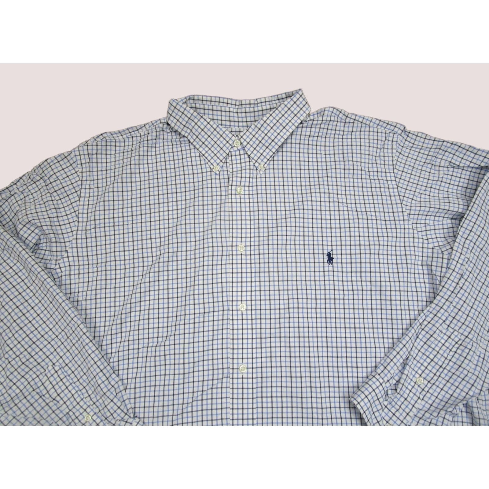 Ralph Lauren Ralph Lauren Shirt Mens 3XB Blue Check Performance Long Sleeve Button-Down Shirt Men Big 3X Blue Check Size US XXL / EU 58 / 5 - 1 Thumbnail