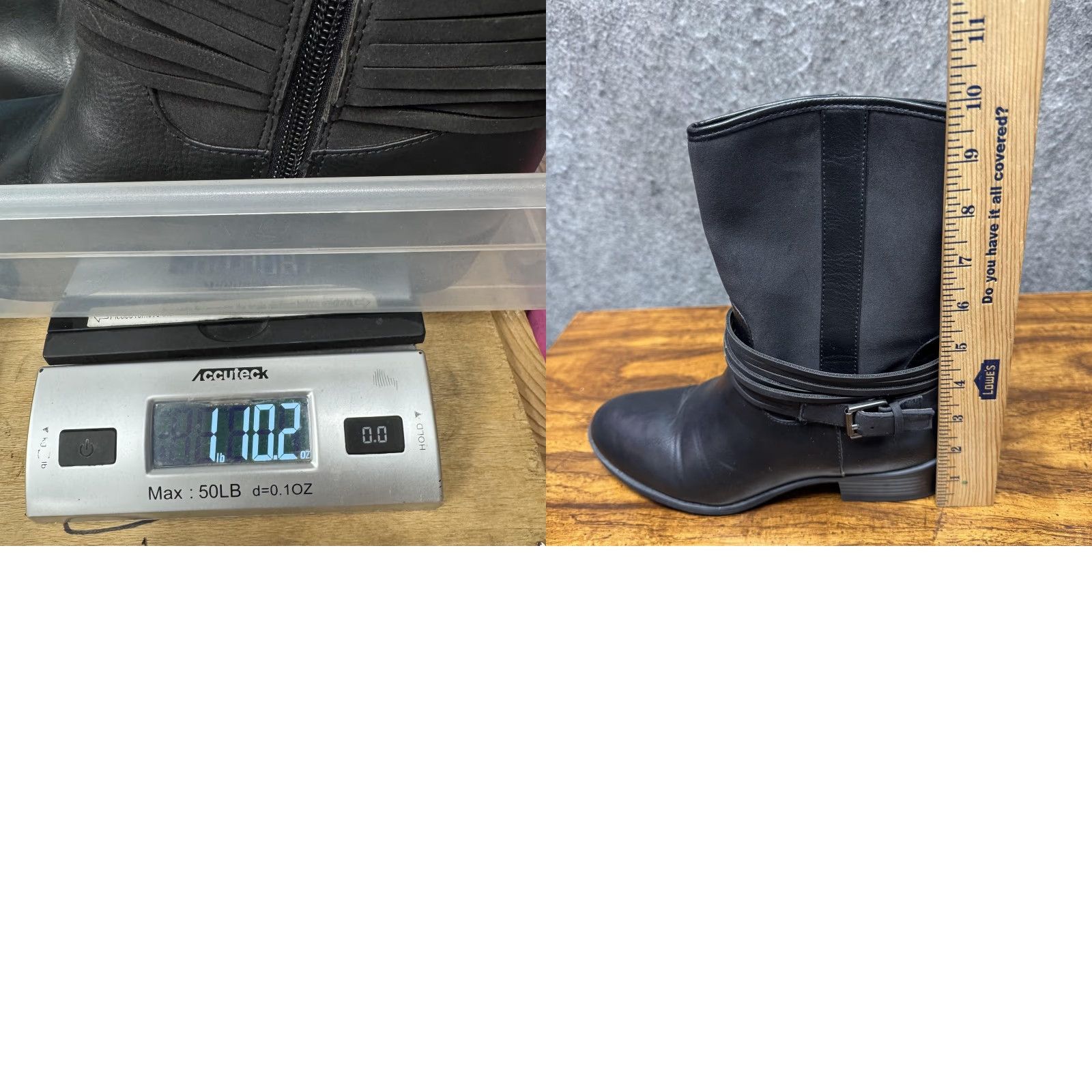 Chaps Chaps Gari Boots Womens 8 Black Mid Calf Riding Strap Buckle Zip Low Heel Size US 8 / IT 38 - 10 Thumbnail