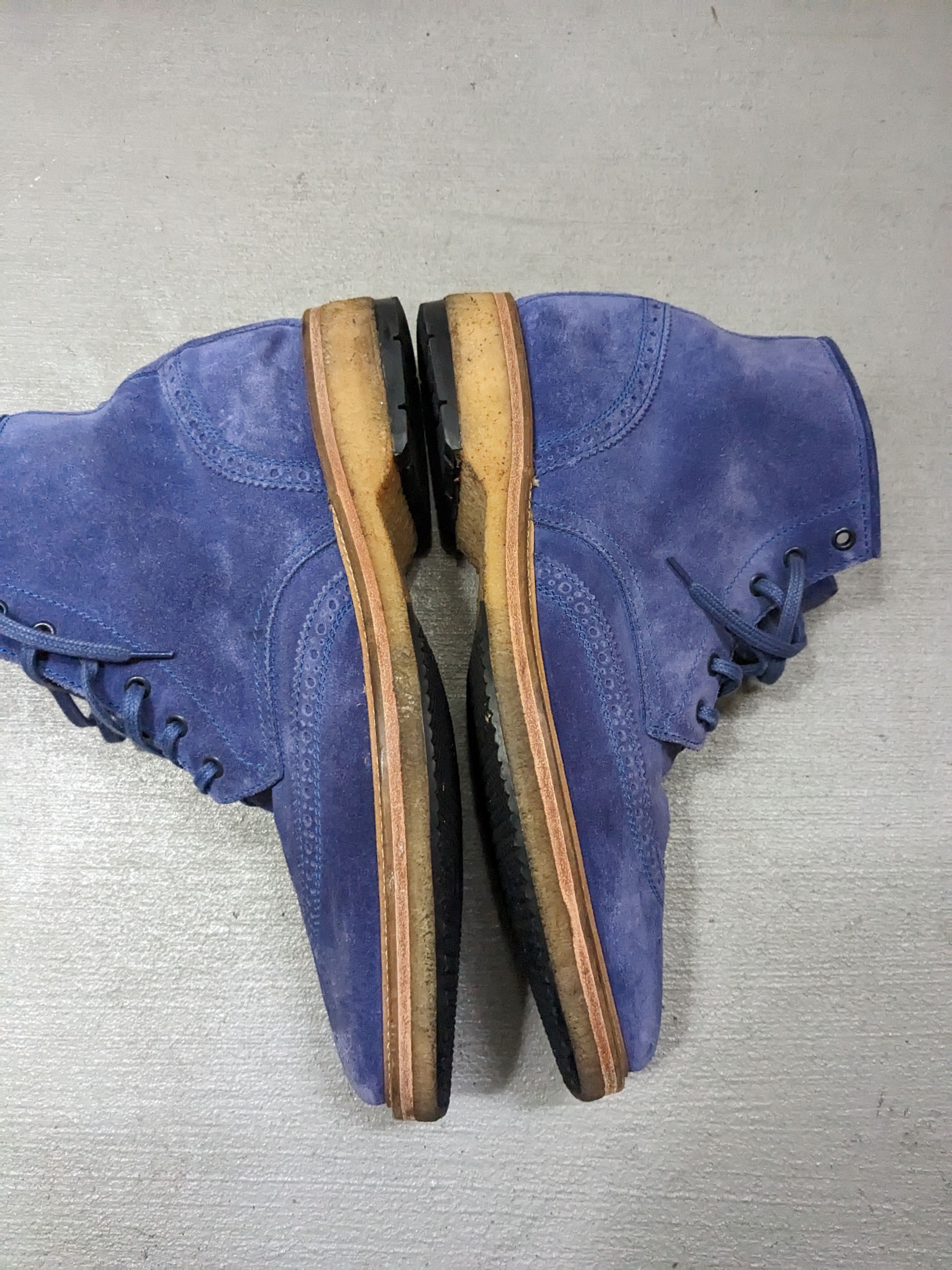 Hugo Boss Hugo Boss Wingtip Boots Blue Suede Brogues 11 44 Lace Up Size US 11 / EU 44 - 5 Thumbnail