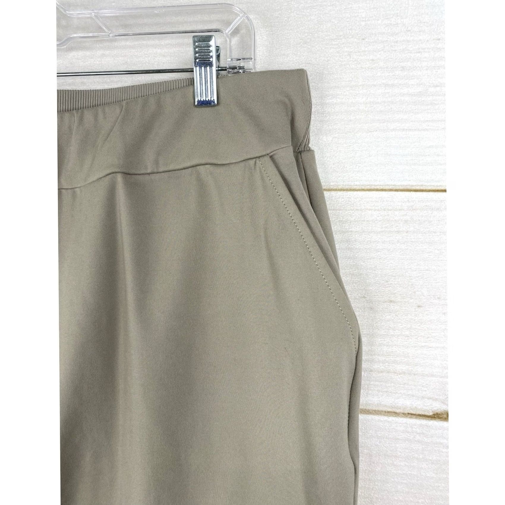 Vintage Zac & Rachel Pants Womens 1X Tan Pull On Crop Wide-Leg Pockets Beach Casual Size 25" / US 0 / IT 36 - 2 Thumbnail