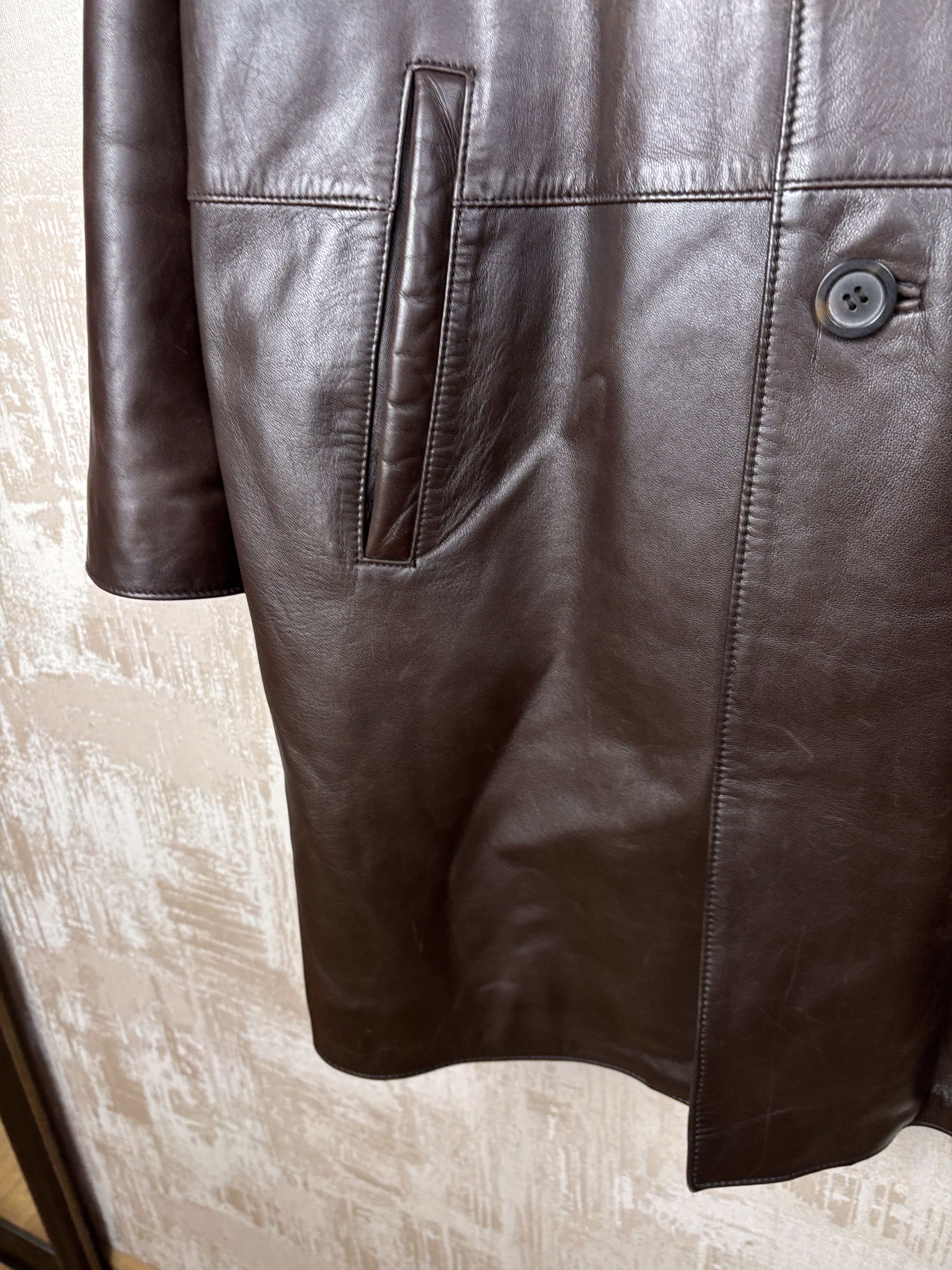 Strellson Strellson Vintage Leather Long Coat Jacket Size 50 Size US L / EU 52-54 / 3 - 6 Thumbnail