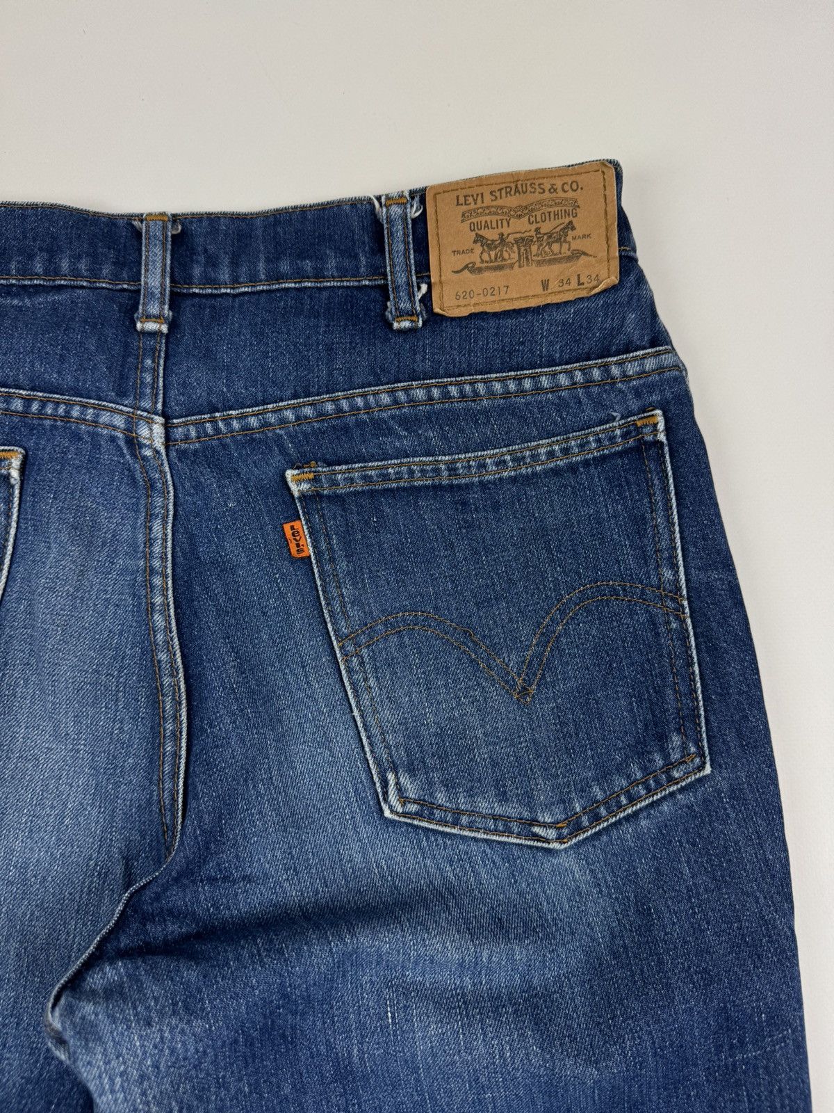 Levi's 80’s Vintage Levi’s 620-0217 Distressed Orange Tab Jeans Size US 34 / EU 50 - 15 Thumbnail