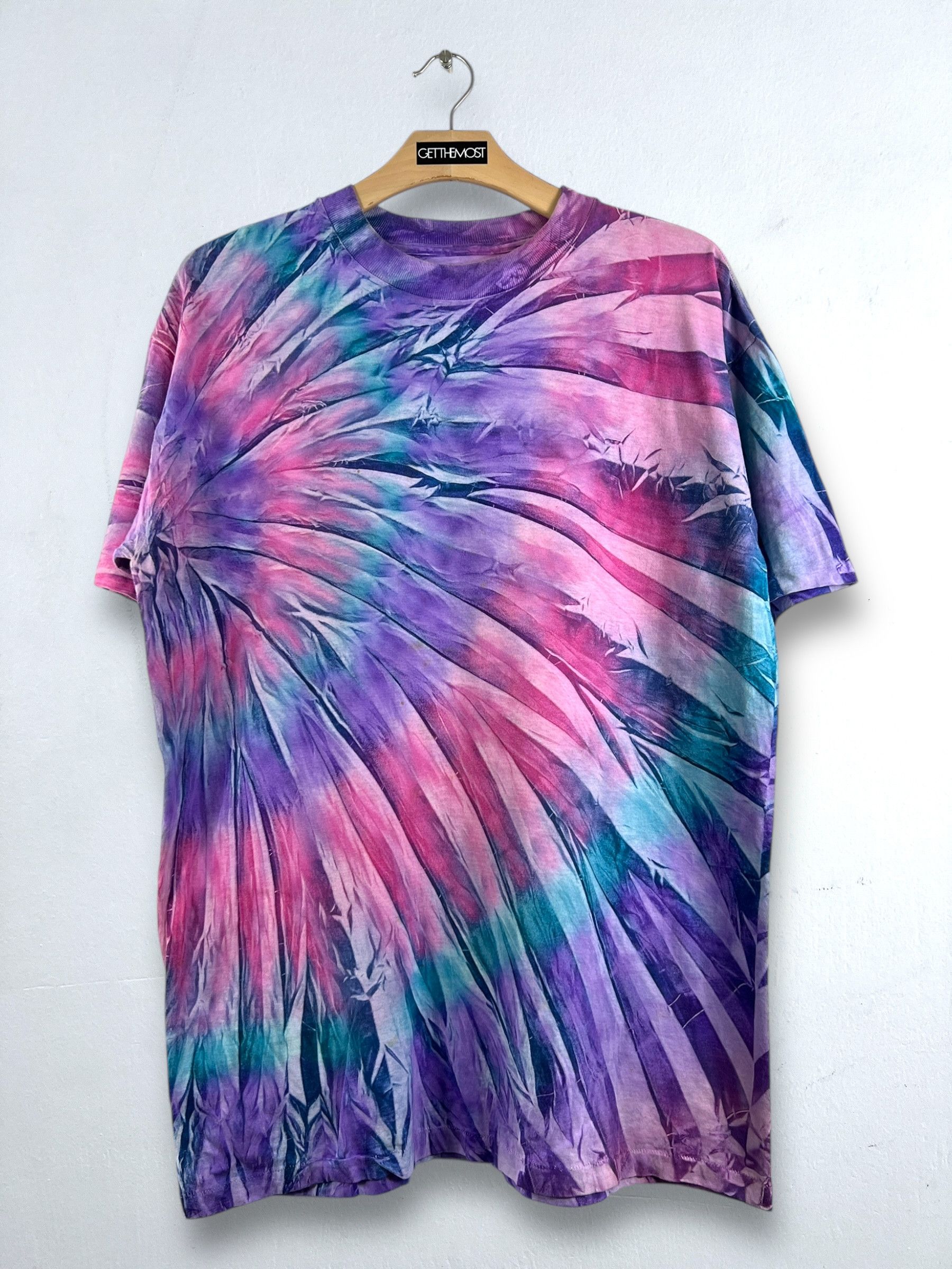 Vintage No.4837 Vintage 90s Tie Dye Blank Tee Size US XL / EU 56 / 4 - 1 Thumbnail