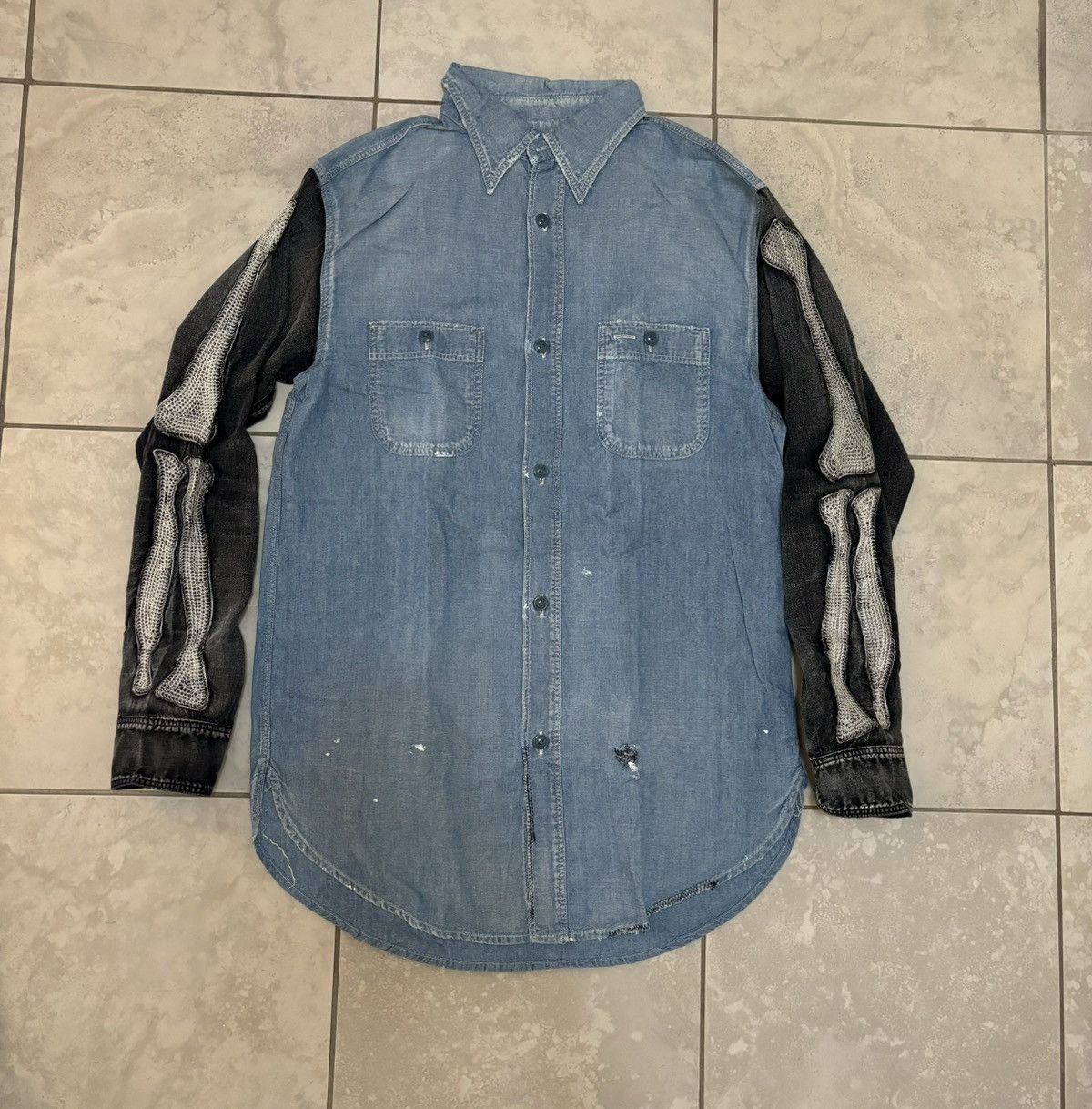 Rare Kapital Kountry Bone Embroidery Denim Work Shirt