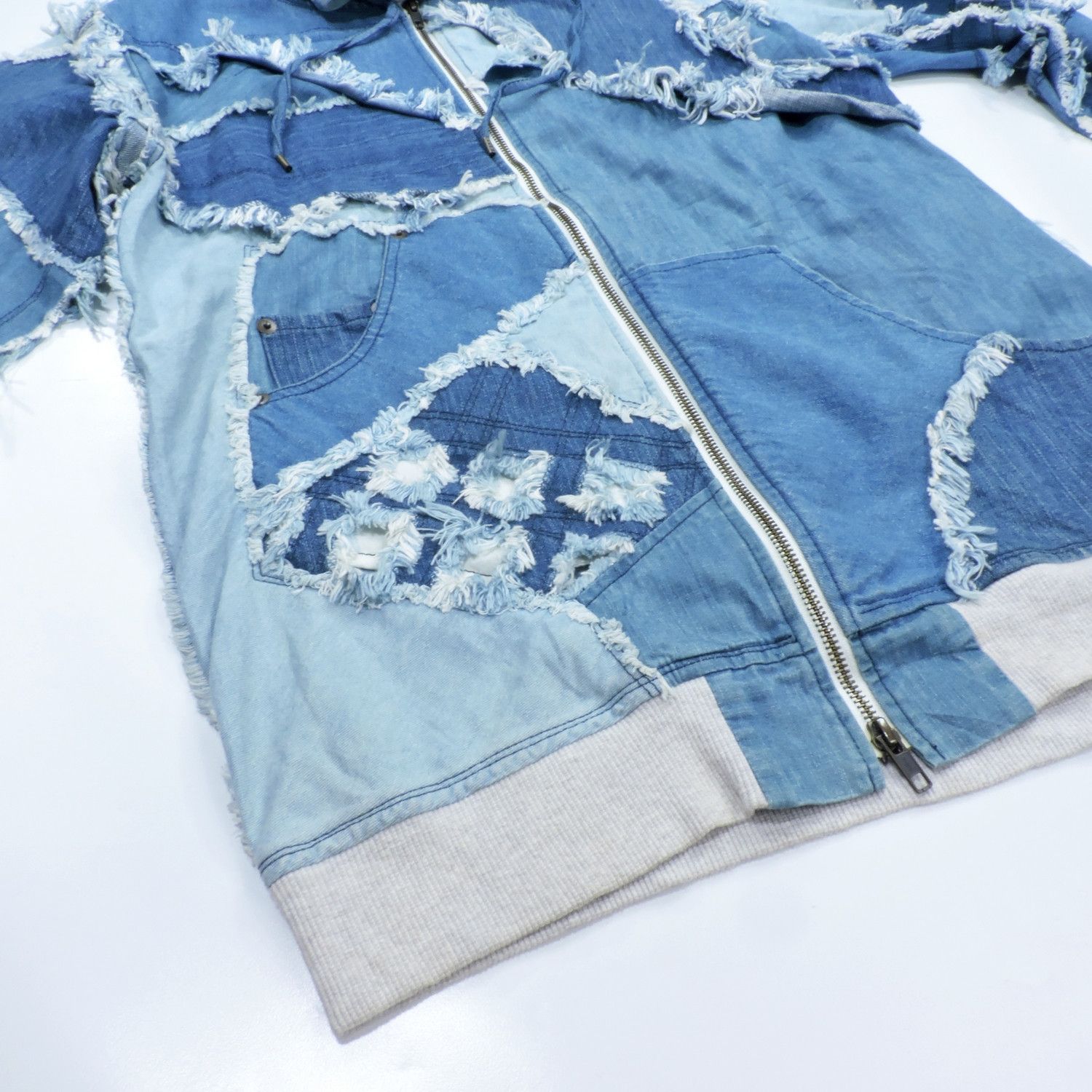 Nozomi Ishiguro NOZOMI ISHIGURO RECONSTRUCTED AVANT GARDE DENIM ZIP-HOODIE Size US M / EU 48-50 / 2 - 10 Thumbnail