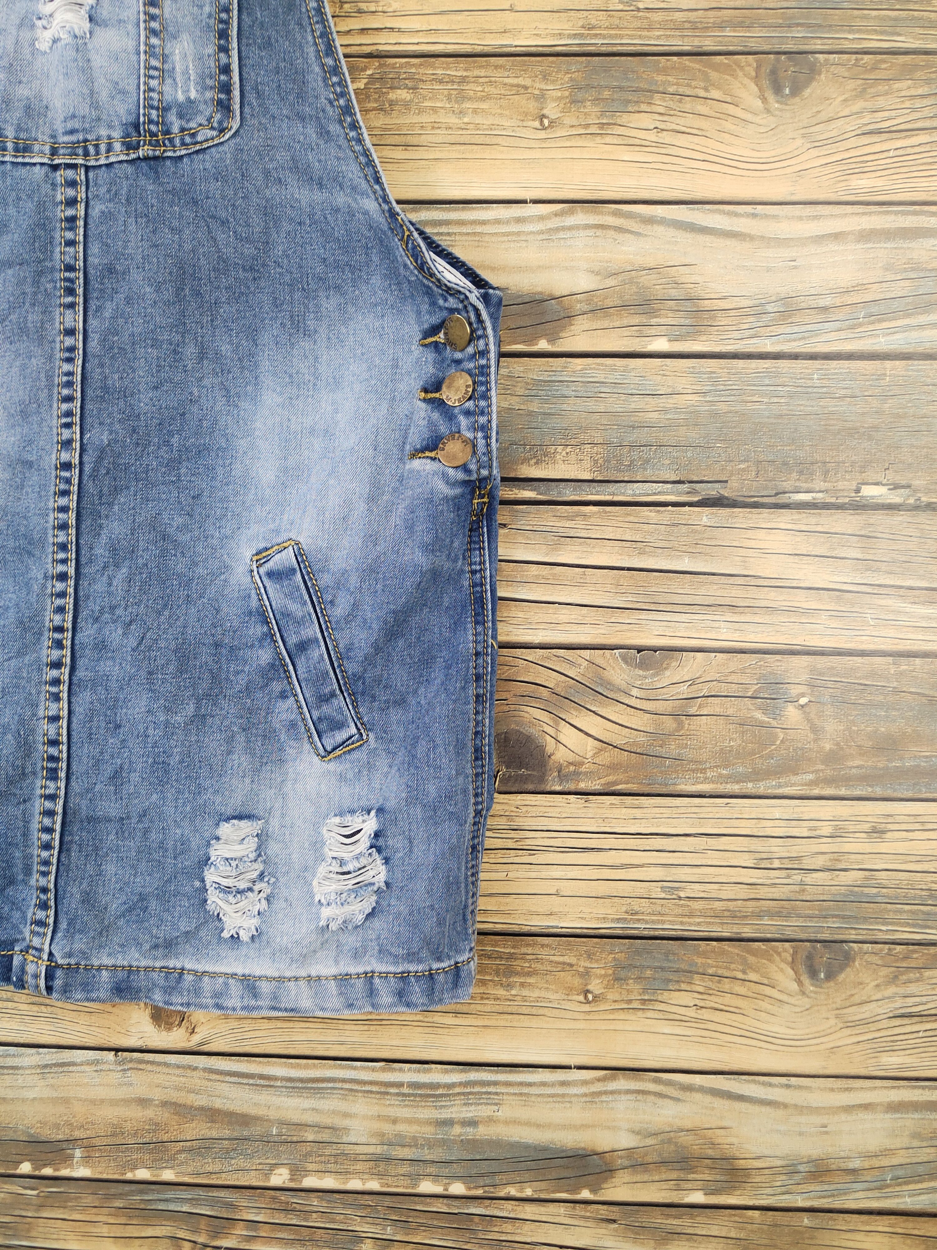 Japanese Brand × Vintage Streetwear Japanese Brand Blue Denim Skirt Jumpsuits Size 34" / US 12 / IT 48 - 7 Thumbnail
