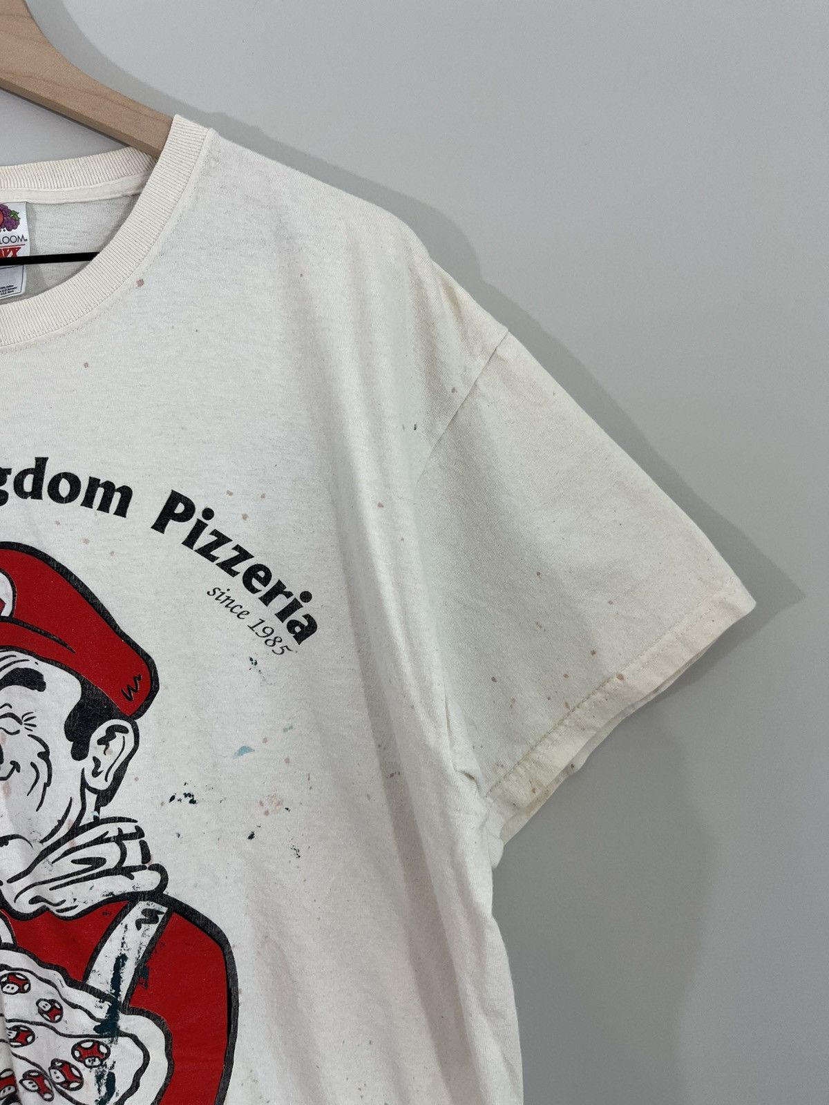 Vintage Super Mario Distressed Stained Pizzeria Tee Size US XL / EU 56 / 4 - 4 Thumbnail
