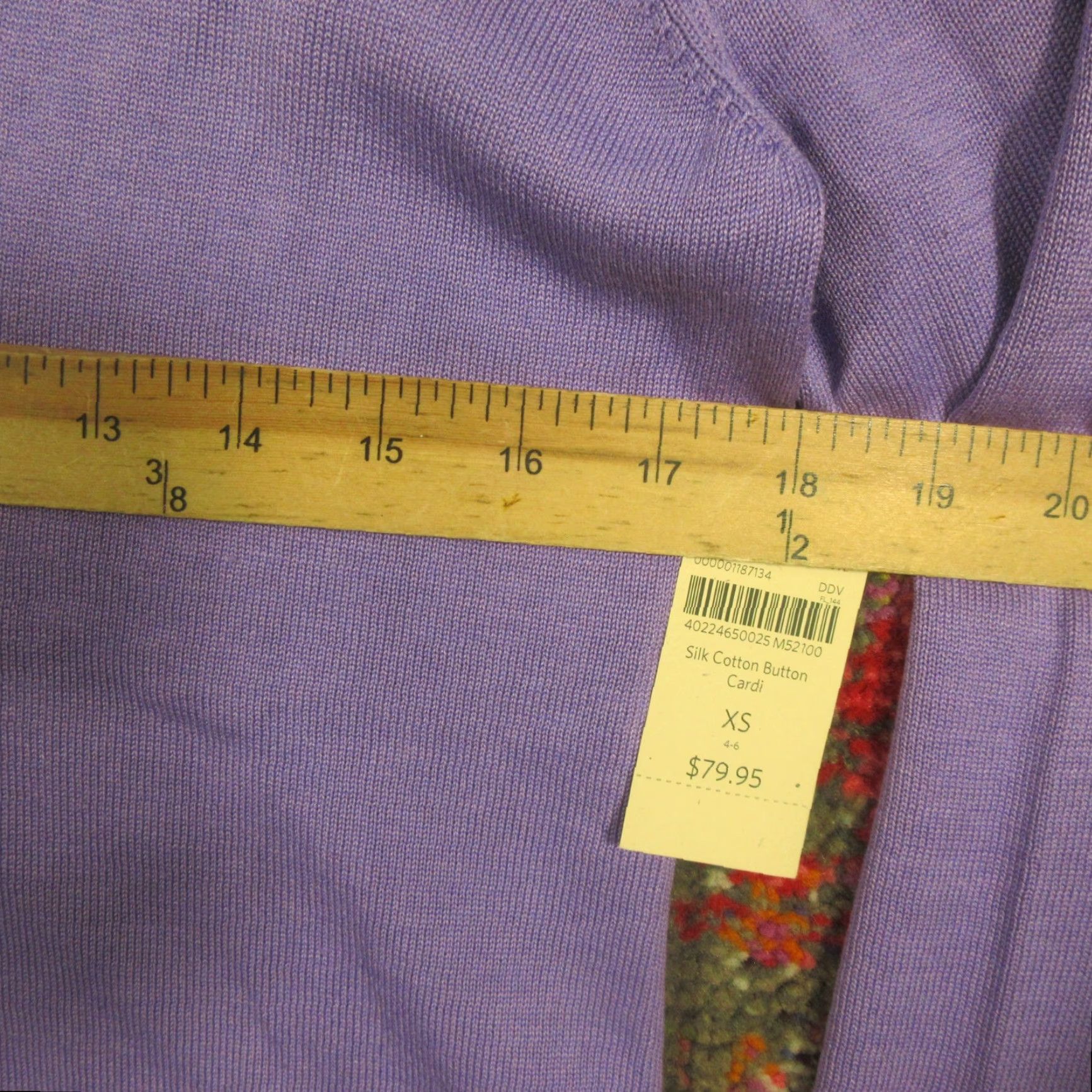 Coldwater Creek Coldwater Creek Cardigan Sweater Womens XS Purple Silk Cotton Button V-Neck Beaded NWT Size XS / US 0-2 / IT 36-38 - 3 Thumbnail