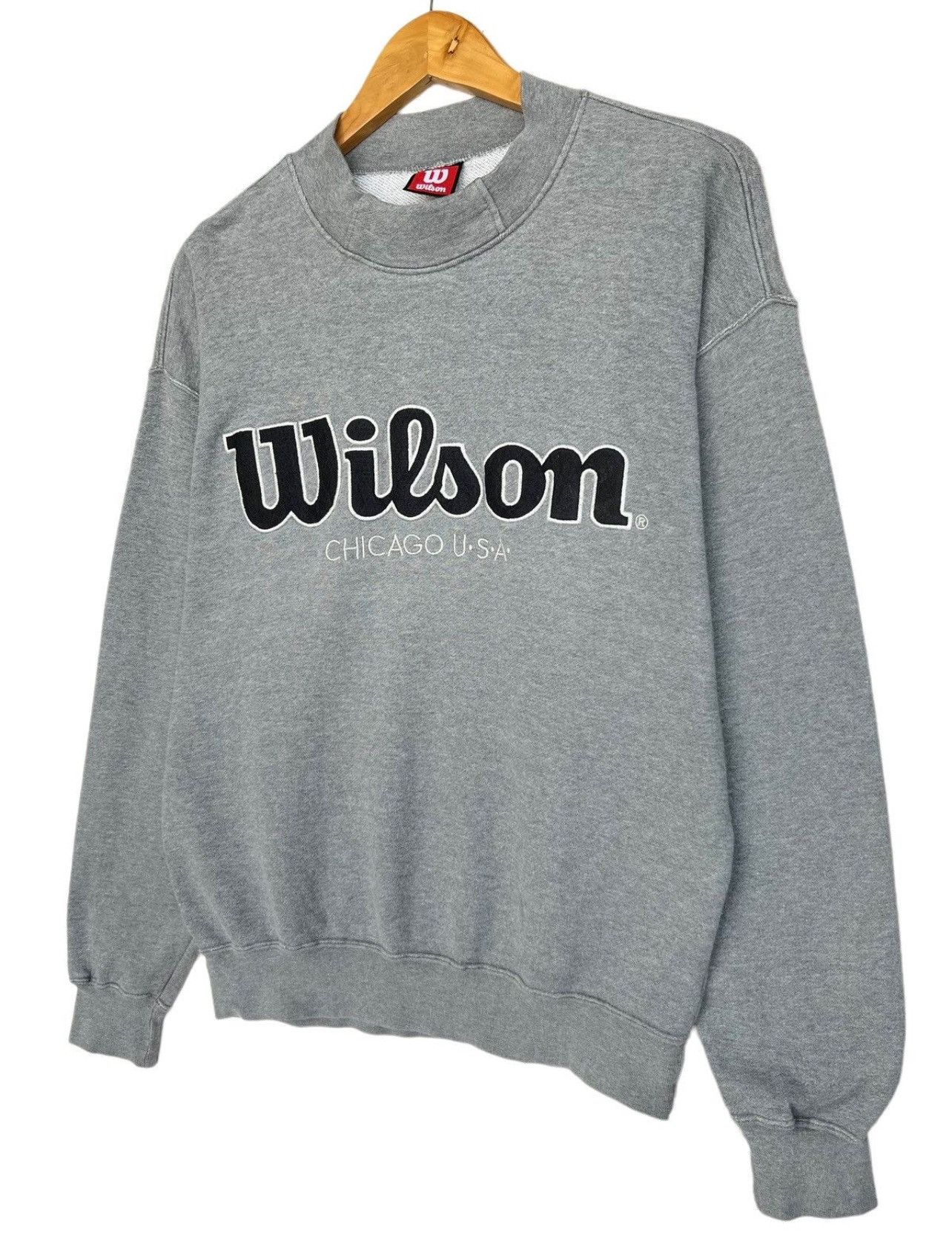 Vintage 90s Wilson Chicago USA Sweatshirt Wilson Grey Medium