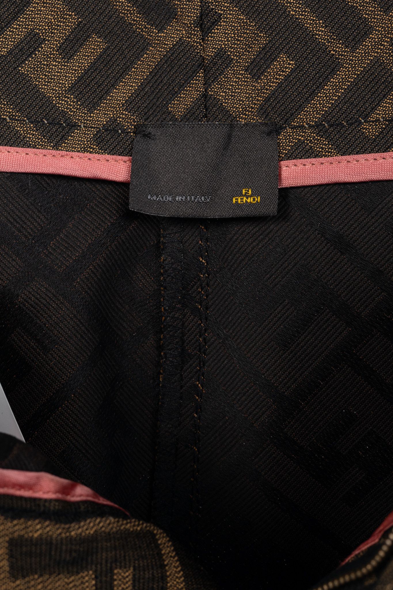 Fendi Fendi Brown Zucca-Monogram Leather-Trim Pencil Skirt Size 27" / US 4 / IT 40 - 4 Thumbnail