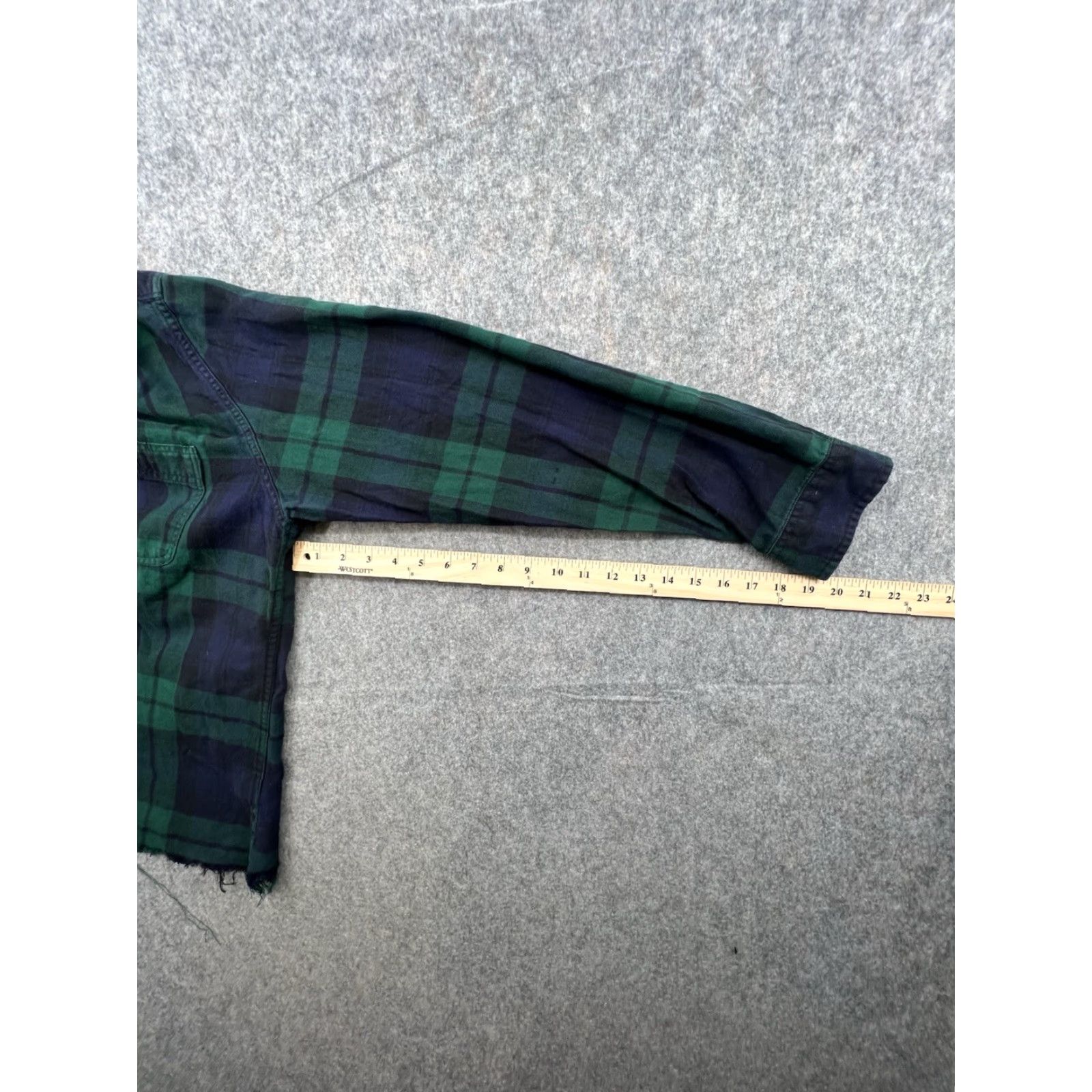 J.Crew VINTAGE J.CREW Plaid Button-Up Shirt Cropped Blue Green Flannel | Size XL | Men Size US XL / EU 56 / 4 - 4 Thumbnail