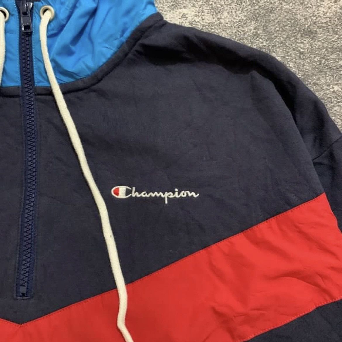 Champion × Issey Miyake × Vintage Vintage Champion X Ne-Net Issey Miyake Colour Block Hoodie Size M / US 6-8 / IT 42-44 - 4 Thumbnail