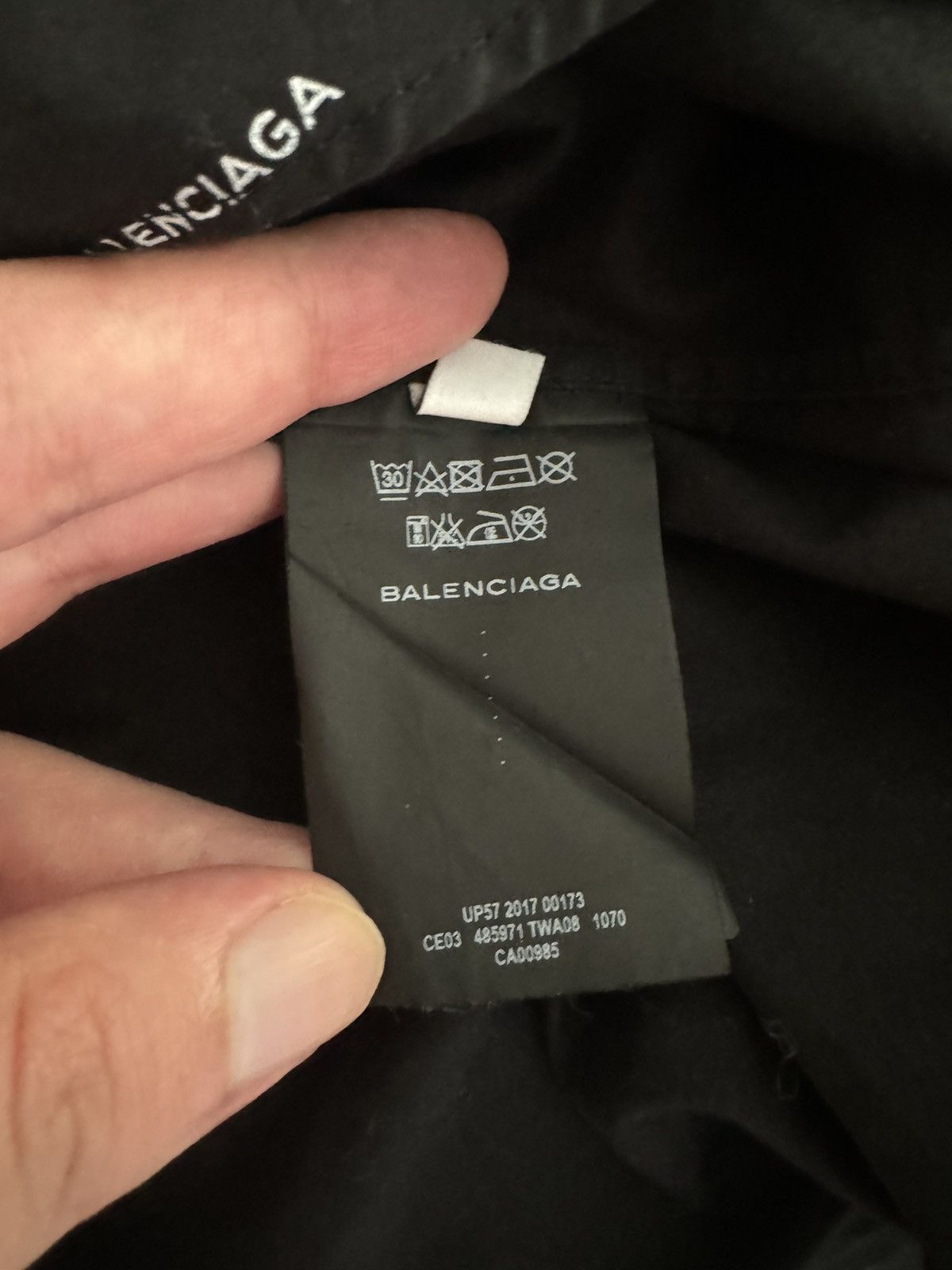 Balenciaga Balenciaga Black Logo Striped Shirt Demna Gvasalia Size US XL / EU 56 / 4 - 9 Thumbnail