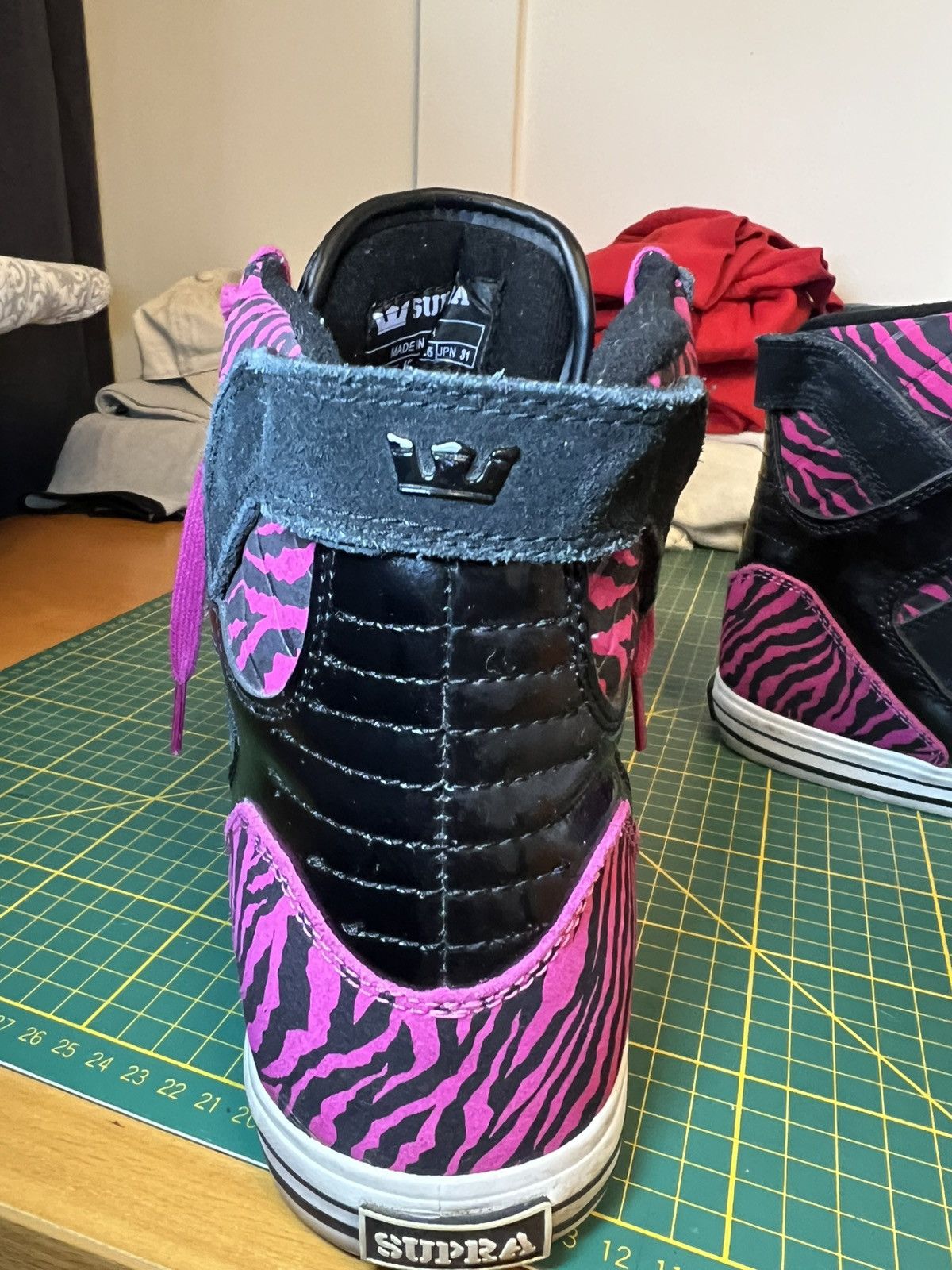Supra Vintage Supra Muska Skytop Black Magenta Zebra Striped shoes Size US 13 / EU 46 - 8 Thumbnail