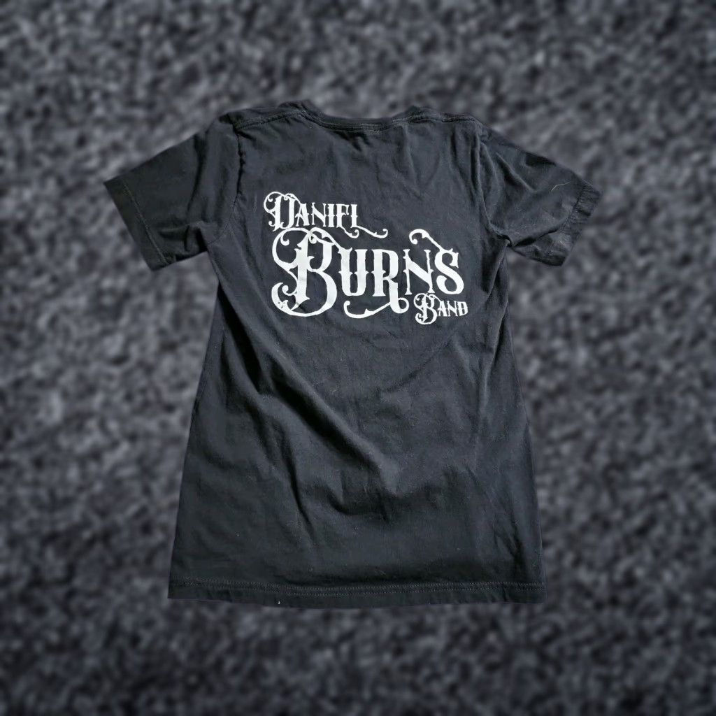 Vintage Womens T-Shirt The Daniel Burns Band Tee Double Sided Black S Short Sleeve Round Neck Womens Tee Size S / US 4 / IT 40 - 1 Thumbnail